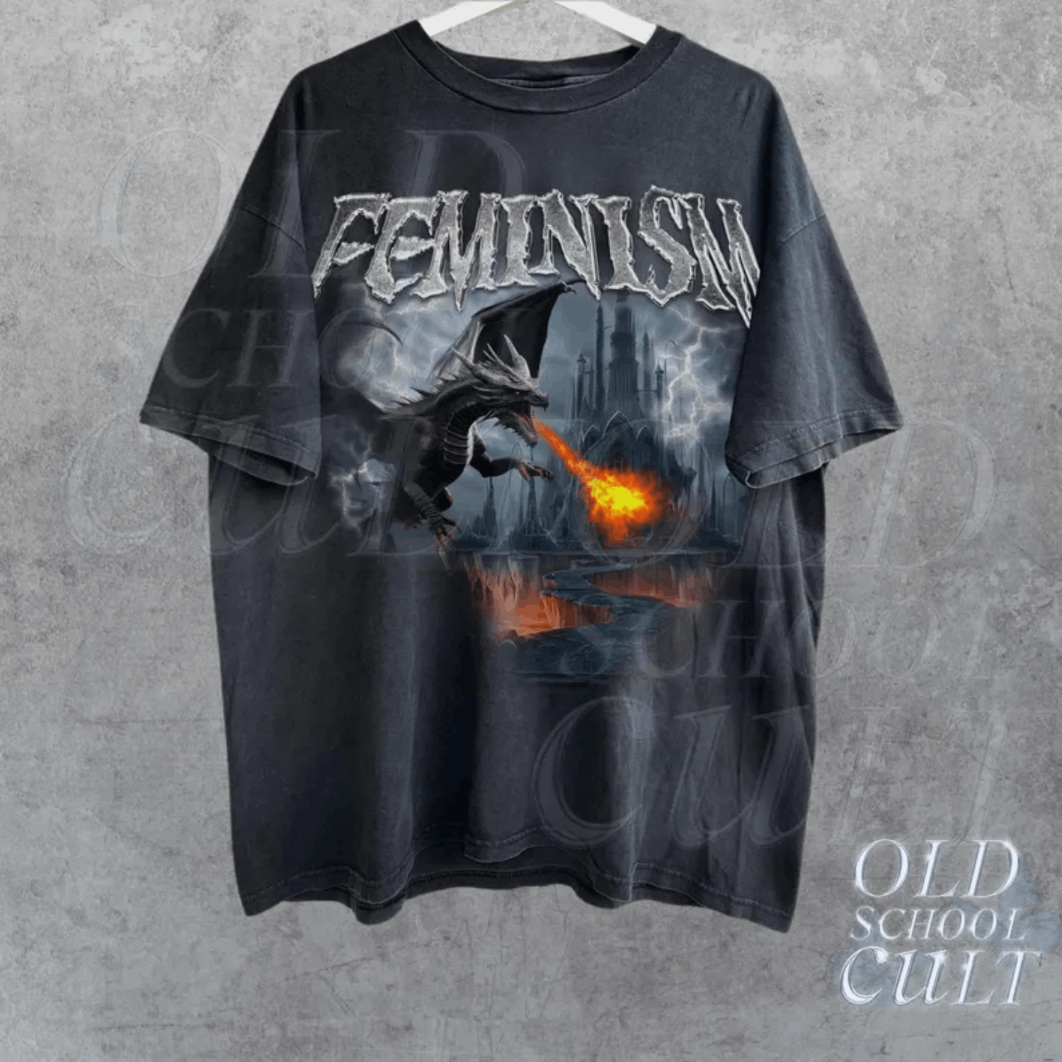 Vintage Feminism Dragon Fantasy Vintage Graphic Shirt, Dragon Shirt Size US L / EU 52-54 / 3 - 1 Thumbnail