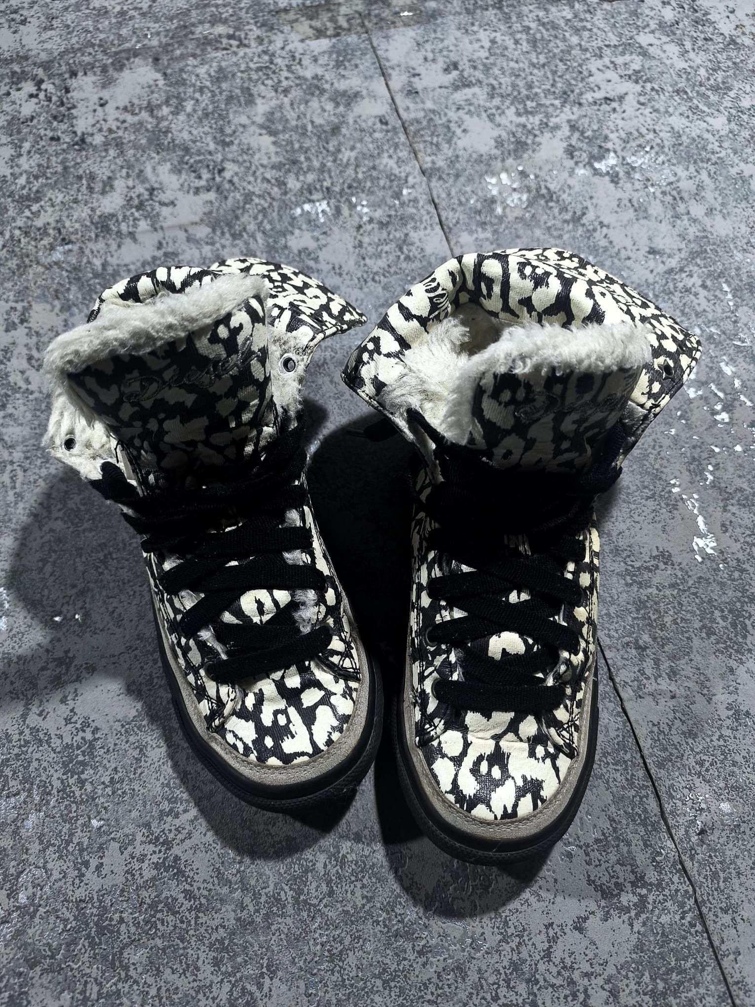 Diesel Diesel Expoflap y2k fur leather sneakers Size US 5 / IT 35 - 2 Thumbnail