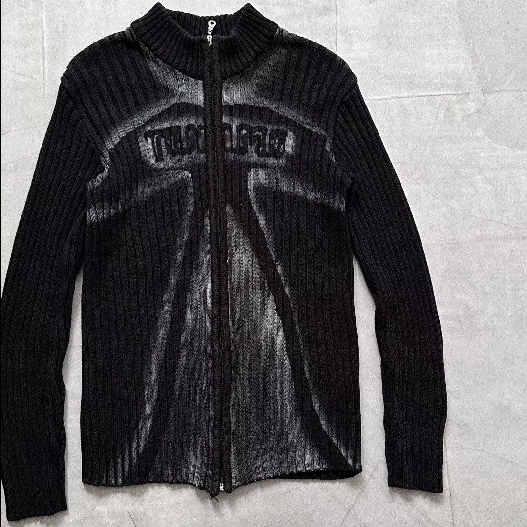 Hysteric Glamour × Undercover 00s Tribal Torso Knit Ribbed Zip Sweater LGB Impala Vibe Size US M / EU 48-50 / 2 - 2 Thumbnail