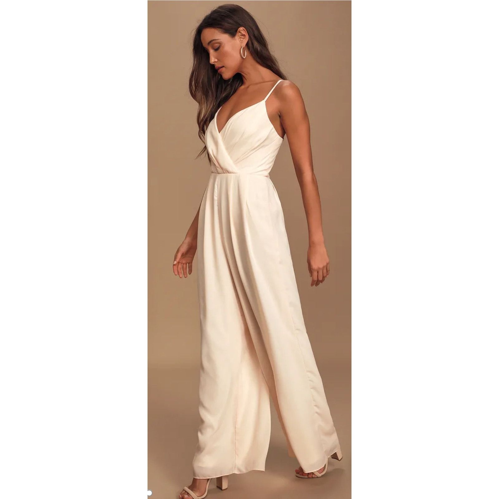 Other Women's Lulus Call For Me Faux Wrap Jumpsuit Peach Coral, S Size 27" / US 4 / IT 40 - 7 Thumbnail