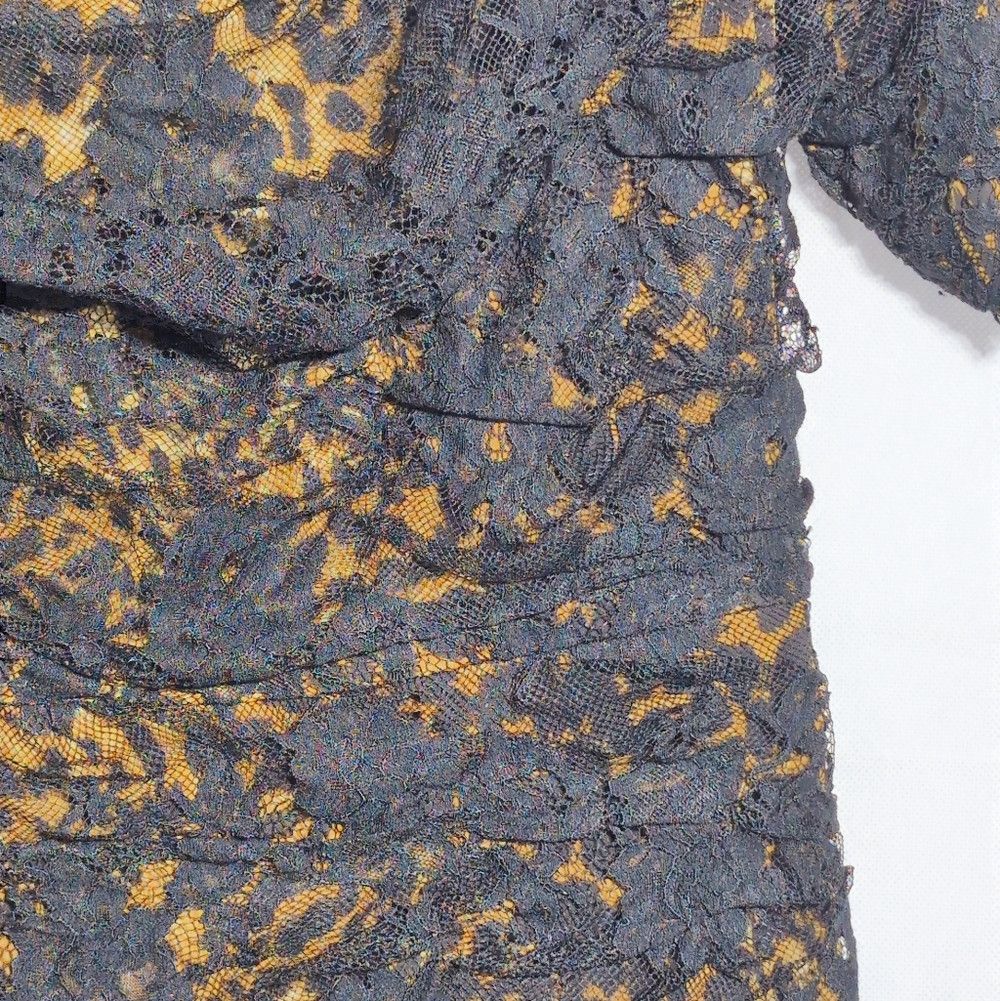 Tadashi Shoji Tadashi Shoji Sz 12 Black Lace and Gold Leopard Blouse Size XL / US 12-14 / IT 48-50 - 2 Thumbnail