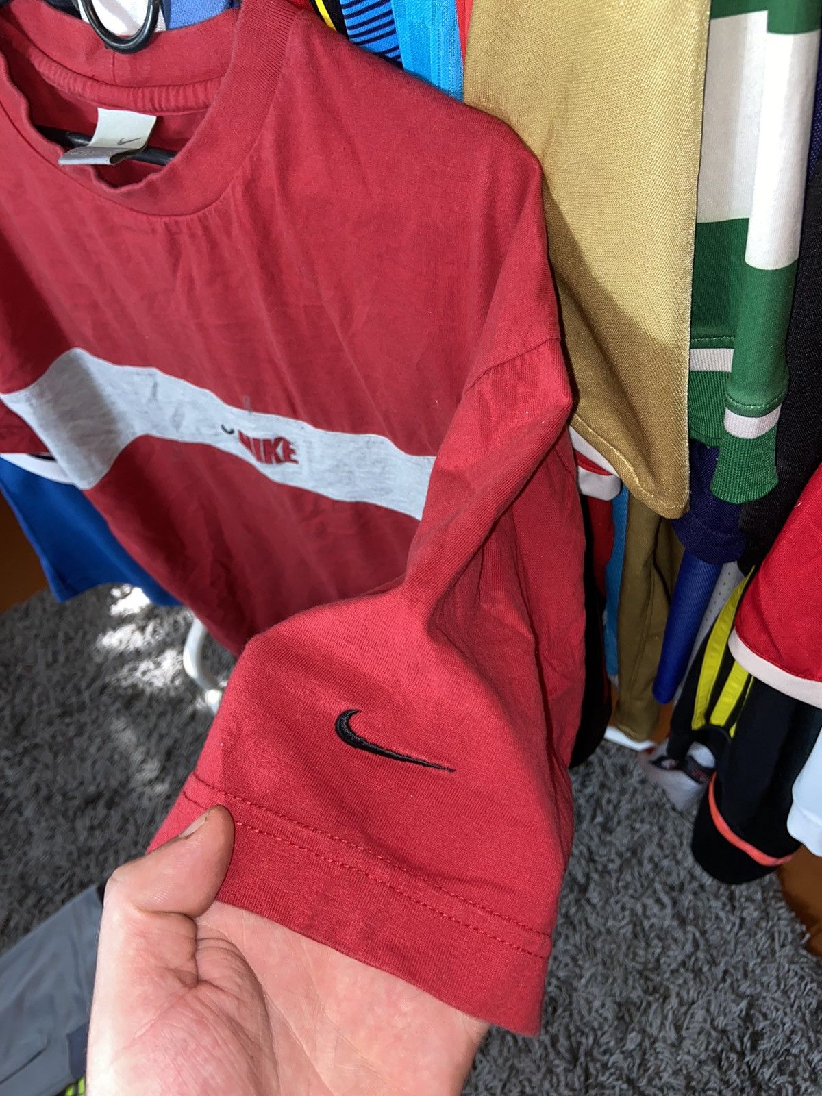 Nike × Vintage NIKE VINTAGE 00s CENTRE LOGO SWOOSH COTTON ADULT SHIRT Size US L / EU 52-54 / 3 - 4 Thumbnail