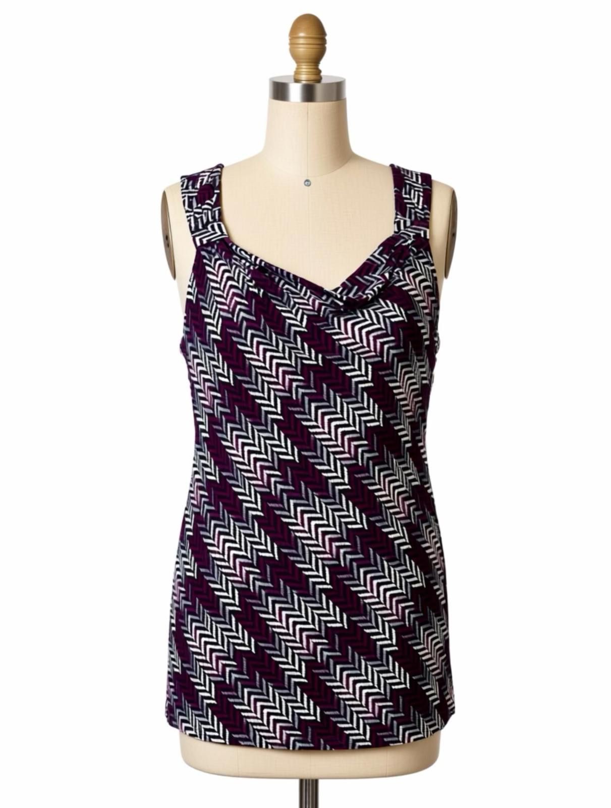 Other Black House Market Purple Geometric Pattern Sleeveless Top L Size L / US 10 / IT 46 - 1 Thumbnail