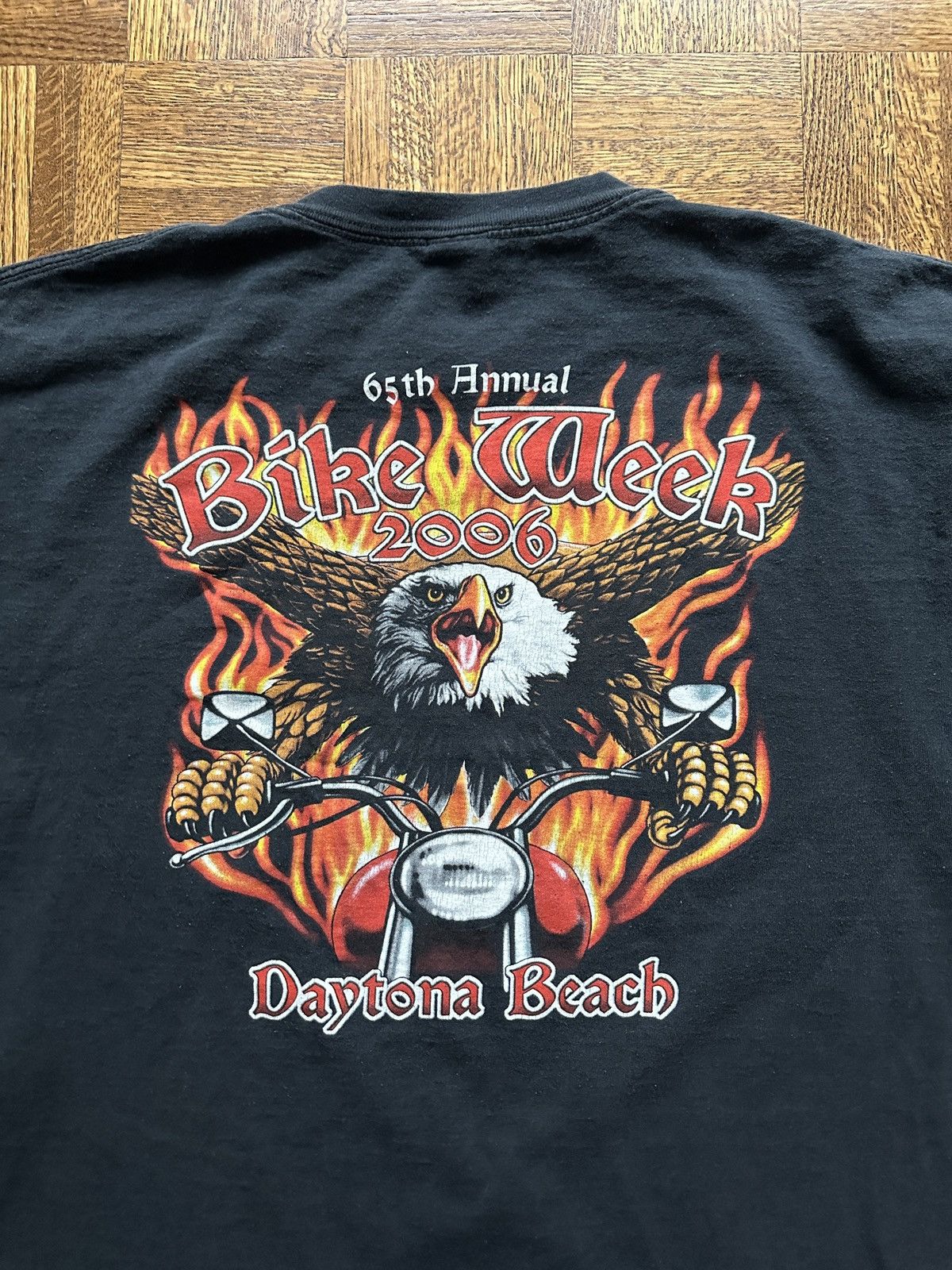 Vintage Vintage Y2K Daytona Beach Bike Week Flames Eagle Graphic Tee Size US XXL / EU 58 / 5 - 4 Thumbnail
