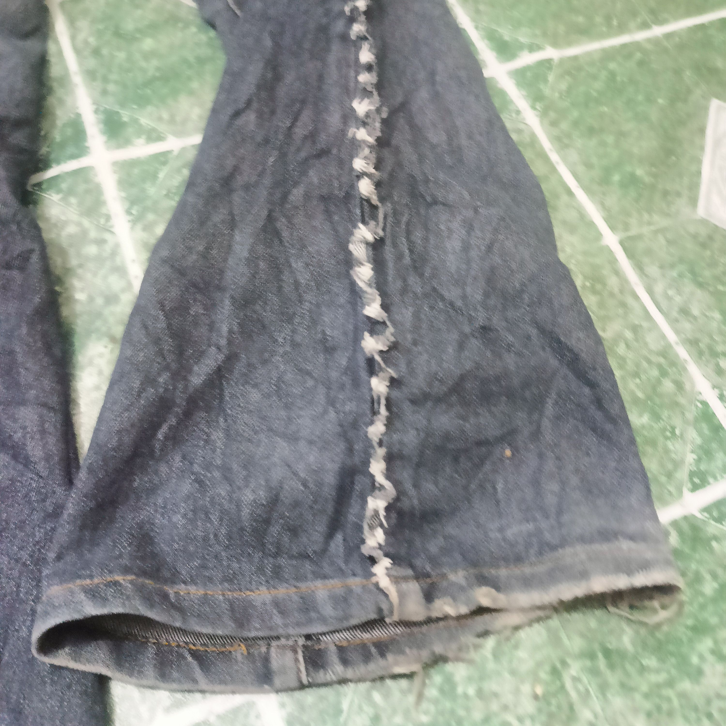 Japanese Brand Lan Jeans Flared Ripped Bootcut Size 27" / US 4 / IT 40 - 7 Thumbnail