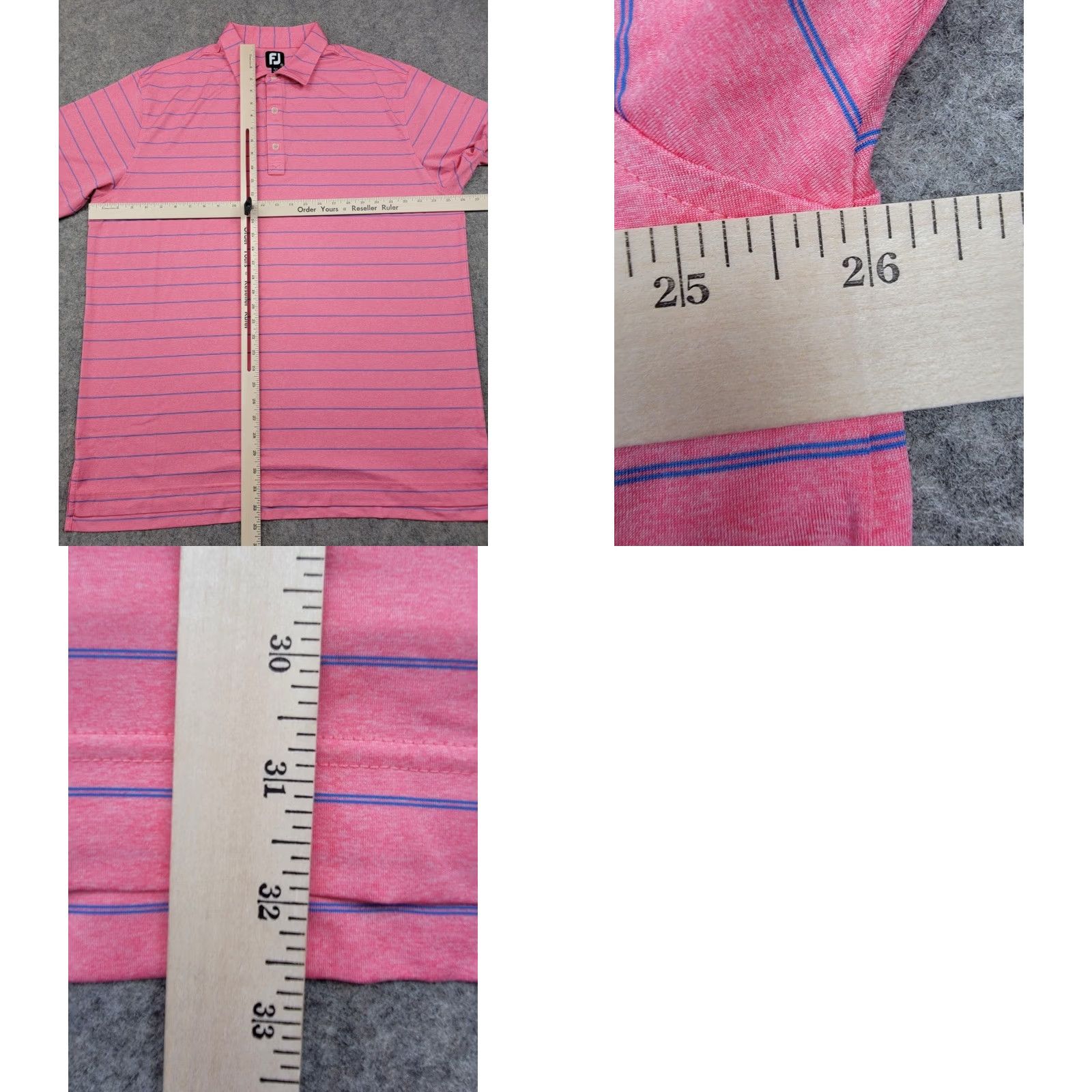 Footjoy FootJoy Golf Polo Shirt Mens 2XL Pink Stripe Short Sleeve Outdoor Sports Classic Colorful Baseball? Size US XXL / EU 58 / 5 - 8 Thumbnail