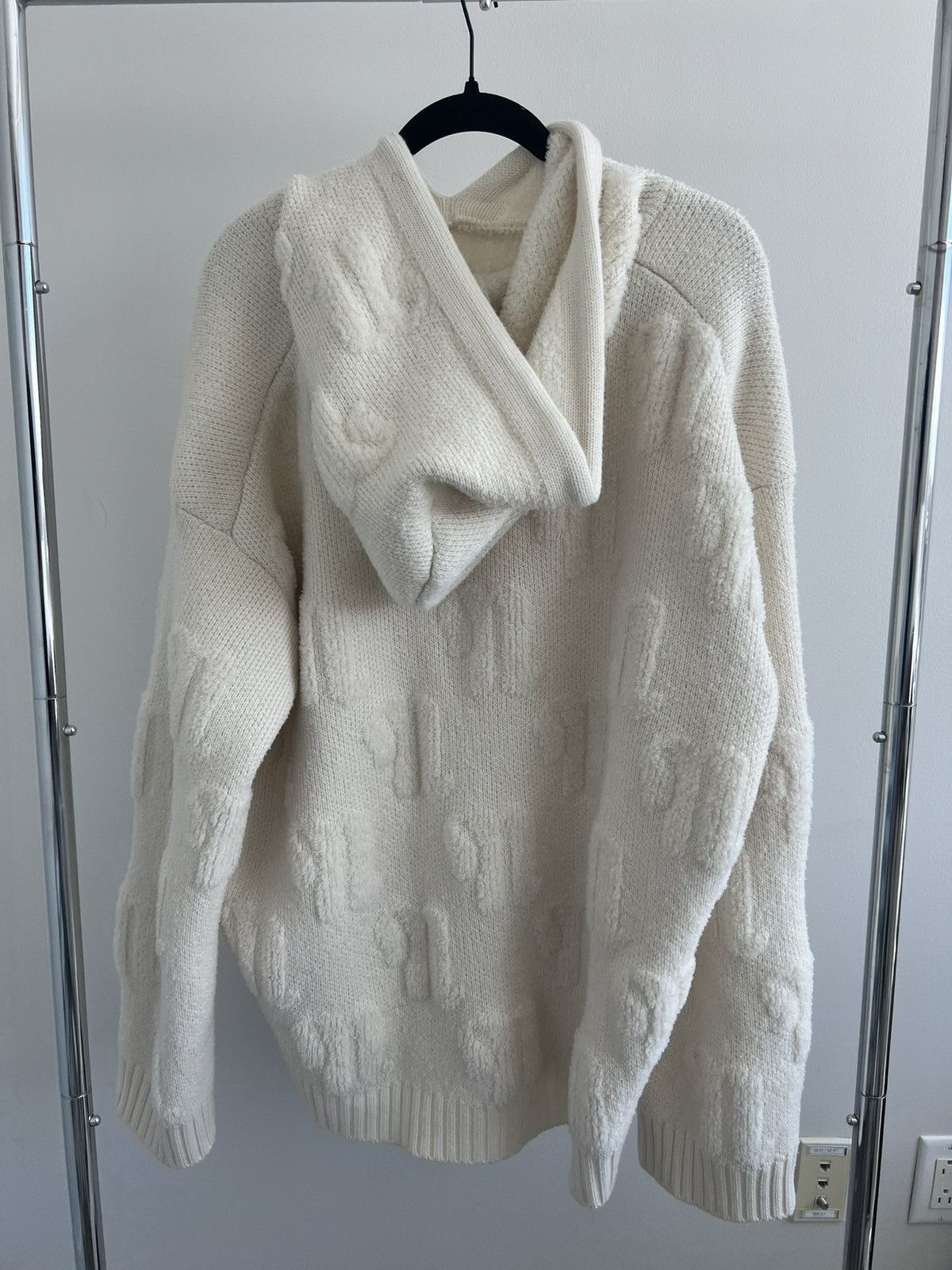 Nanushka Nanushka Knit Monogram Hoodie Size US XL / EU 56 / 4 - 2 Thumbnail
