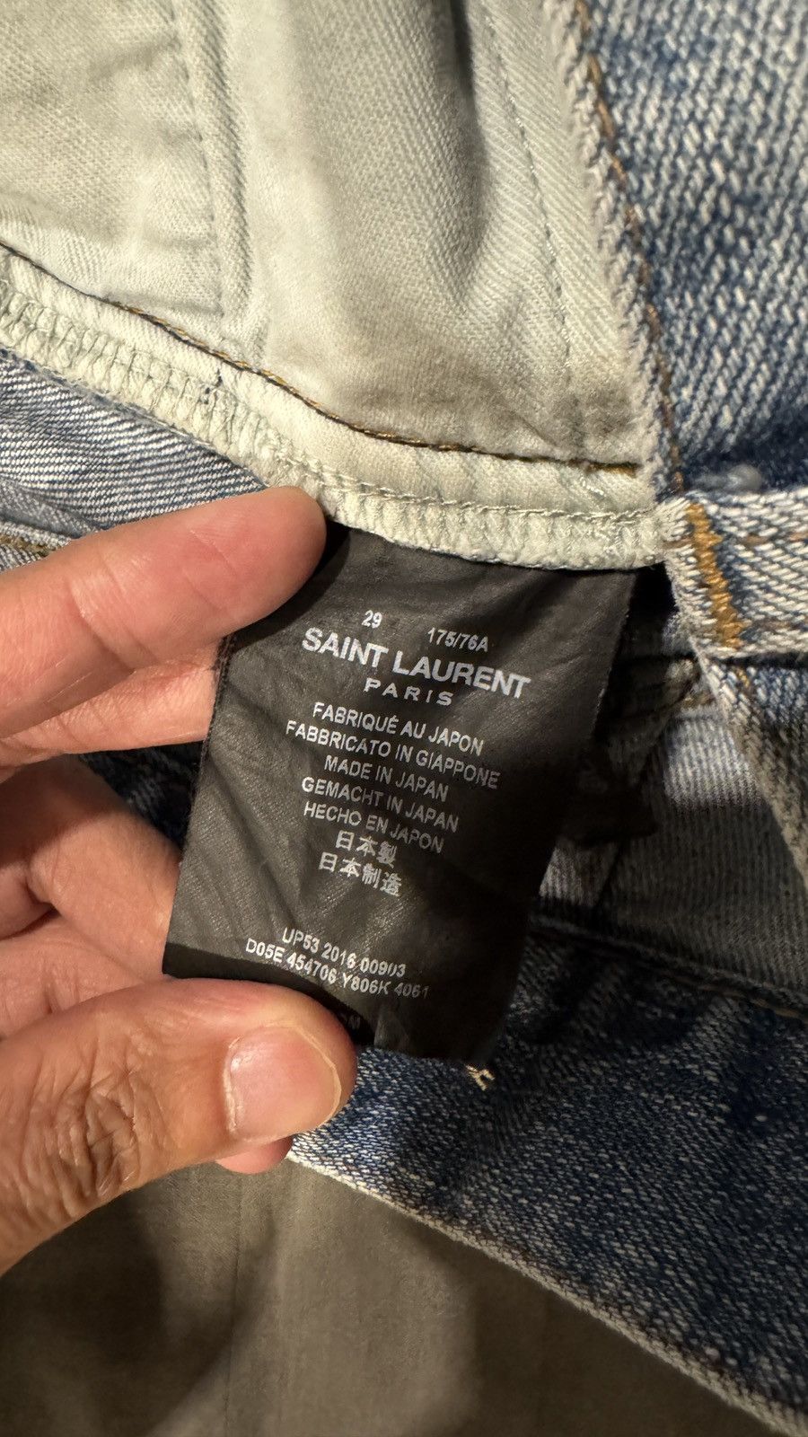Saint Laurent Paris 2015 AW Crash Denim Size US 29 - 5 Thumbnail