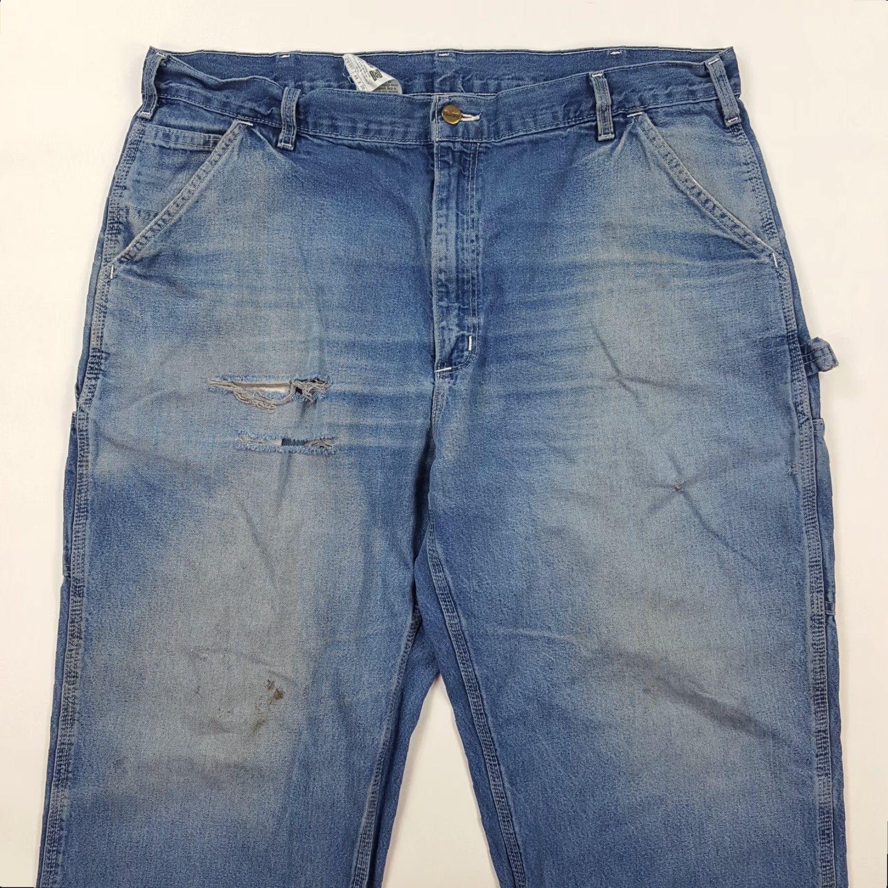 Carhartt VINTAGE Carhartt Jeans Denim 40x30 Blue 90s Grunge Workwear Distressed Carpenter Regular Mens Jeans Size US 40 / EU 56 - 2 Thumbnail