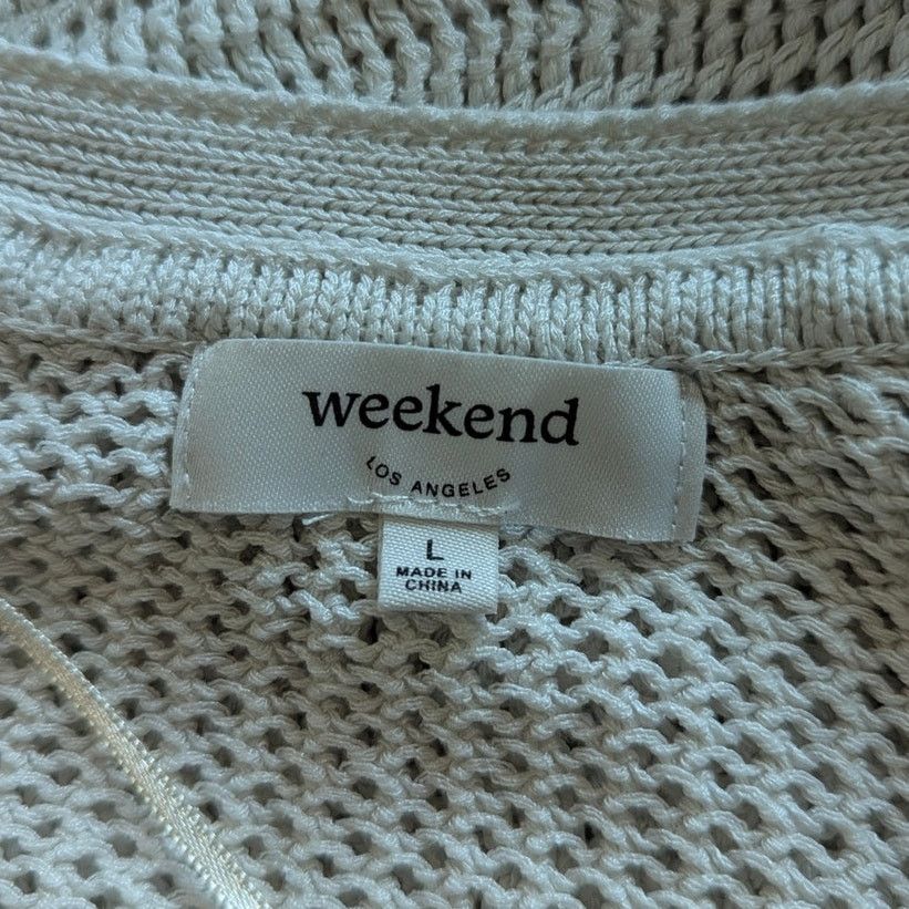 Other Weekend Los Angeles Iman Ivory Knit Button Down Cardigan Size L / US 10 / IT 46 - 8 Thumbnail