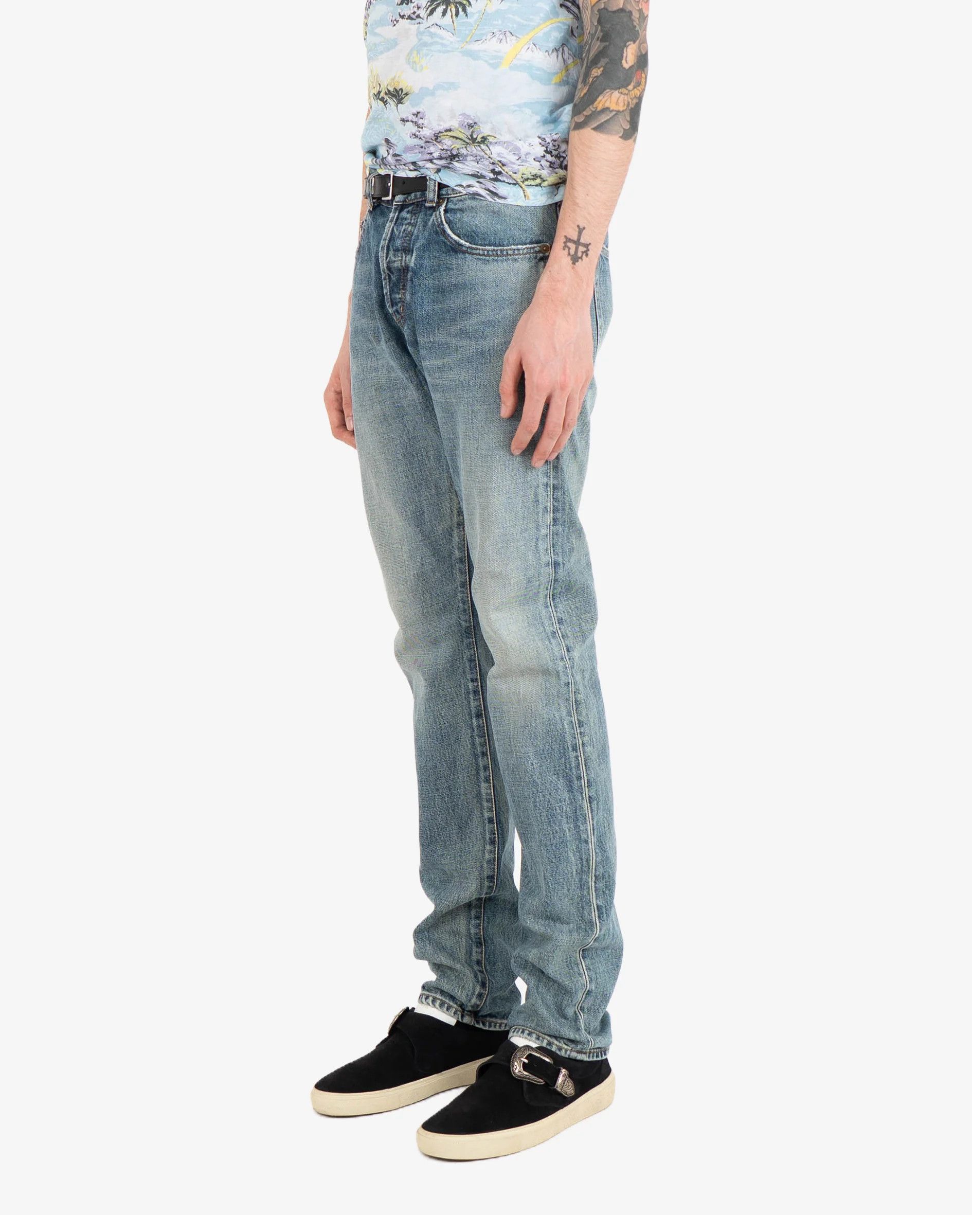 Saint Laurent Paris D18 Blue Washed Denim (2021) Size US 30 / EU 46 - 4 Thumbnail