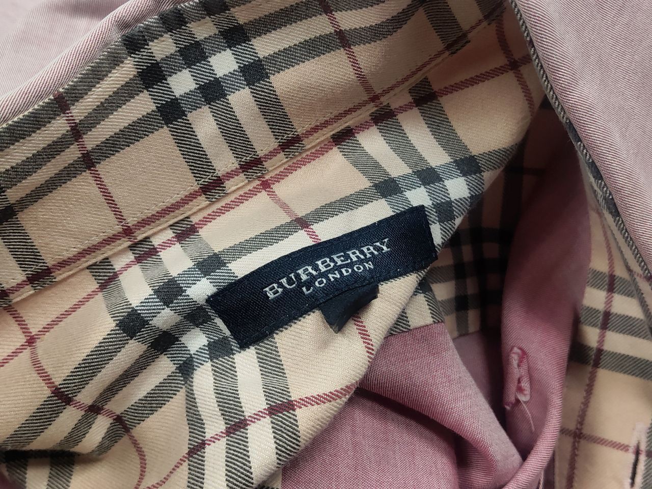 Burberry Vintage 90's Burberry London Pink Nova check Button Shirt Size US XL / EU 56 / 4 - 12 Thumbnail