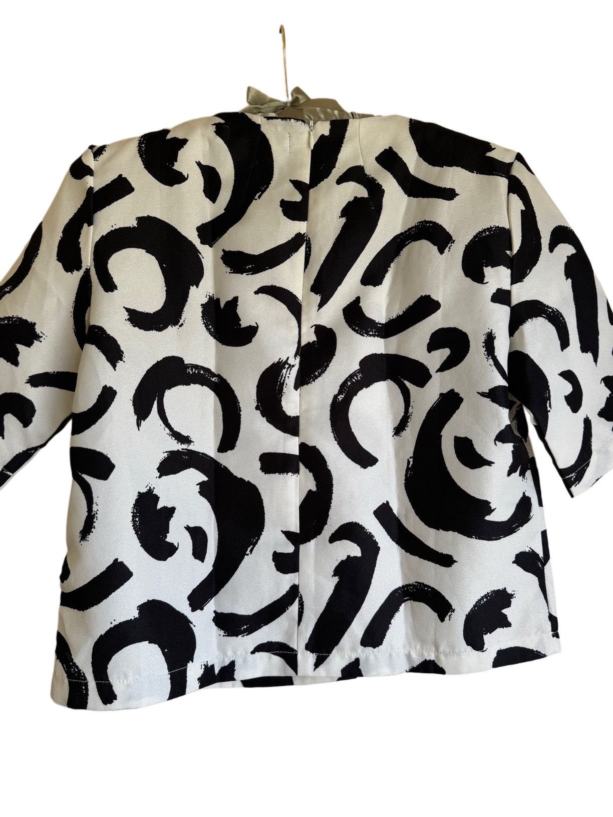 Vintage Choies vintage 90s white black swirl short sleeve abstract Size M / US 6-8 / IT 42-44 - 2 Thumbnail