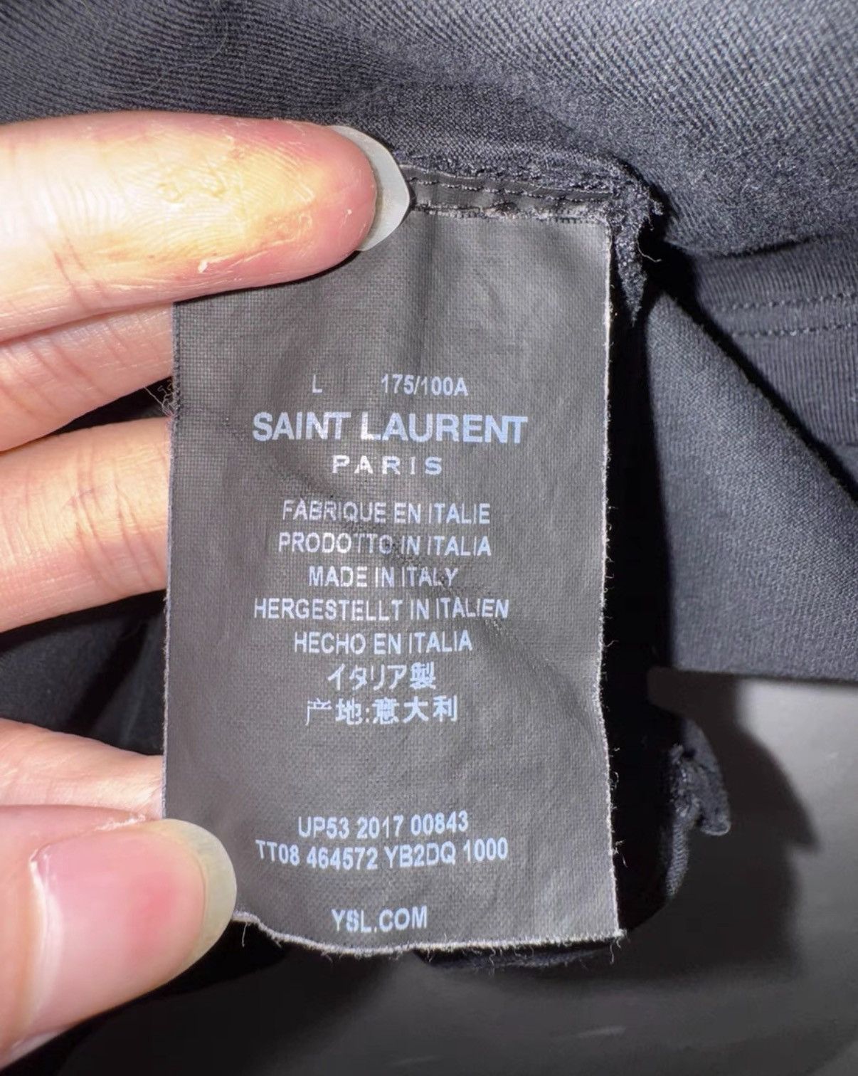 Saint Laurent Paris SLP 18SS Black Brand Graphic Slogan Short Sleeve T-Shirt Size US L / EU 52-54 / 3 - 5 Thumbnail