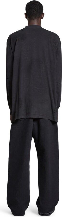 Balenciaga o1w1db10425 Skater Long Sleeve T- Shirt Oversized in Black Size US L / EU 52-54 / 3 - 5 Thumbnail