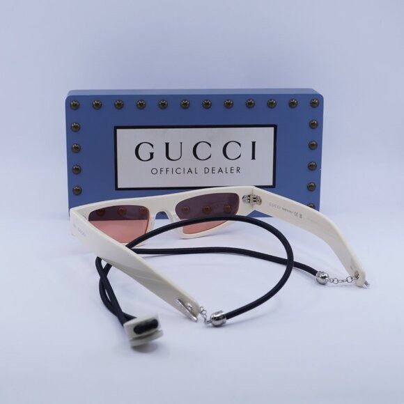 Gucci Gucci GG1634S 007 Sunglasses Ivory With Black Cord Cat Eye Size ONE SIZE - 4 Thumbnail
