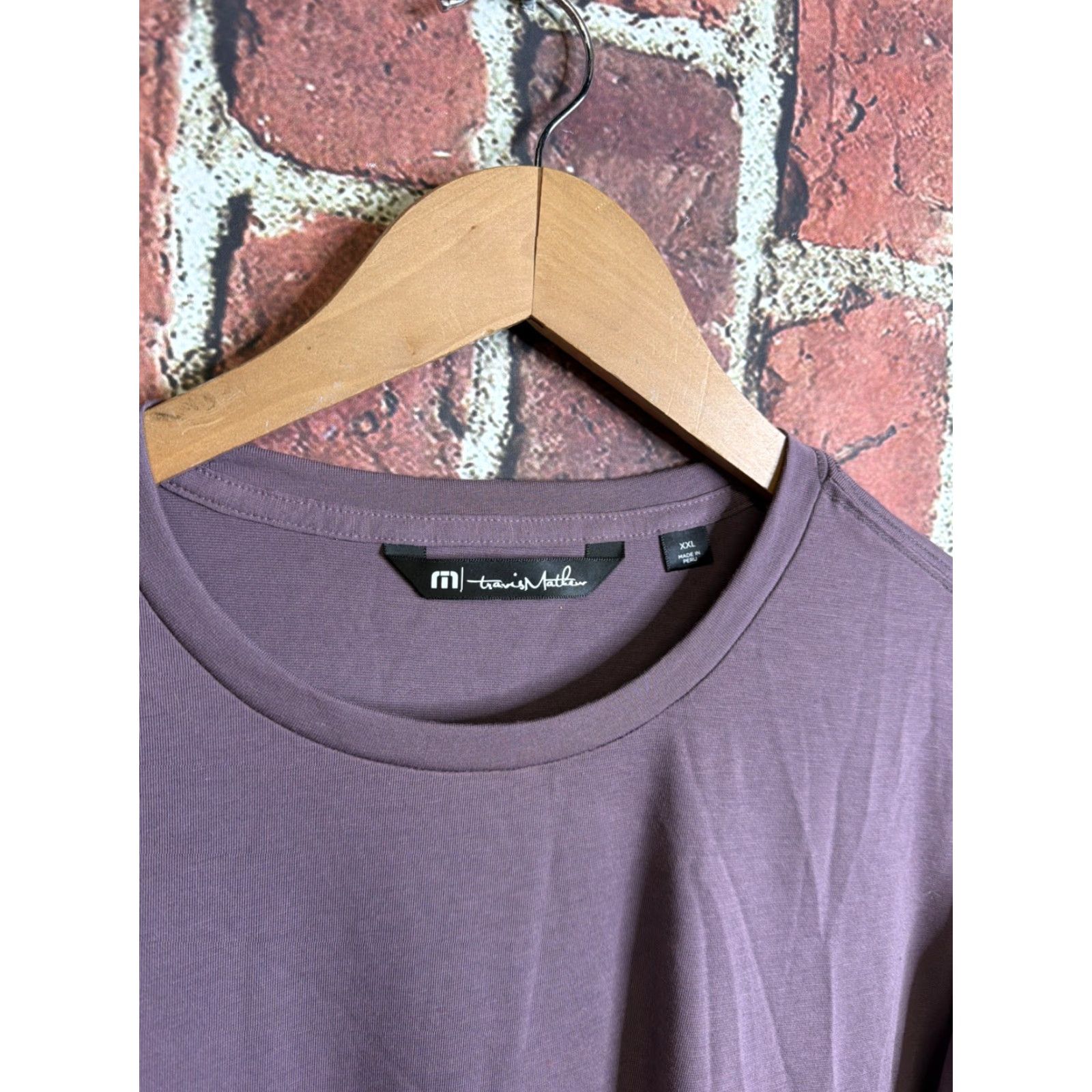 TravisMathew Travis Mathew T-Shirt Men's XXL Purple Crewneck Long Sleeve Solid Modal Polyester Pima Cotton Jersey Easy Care All Seasons Pockets Size US XXL / EU 58 / 5 - 2 Thumbnail