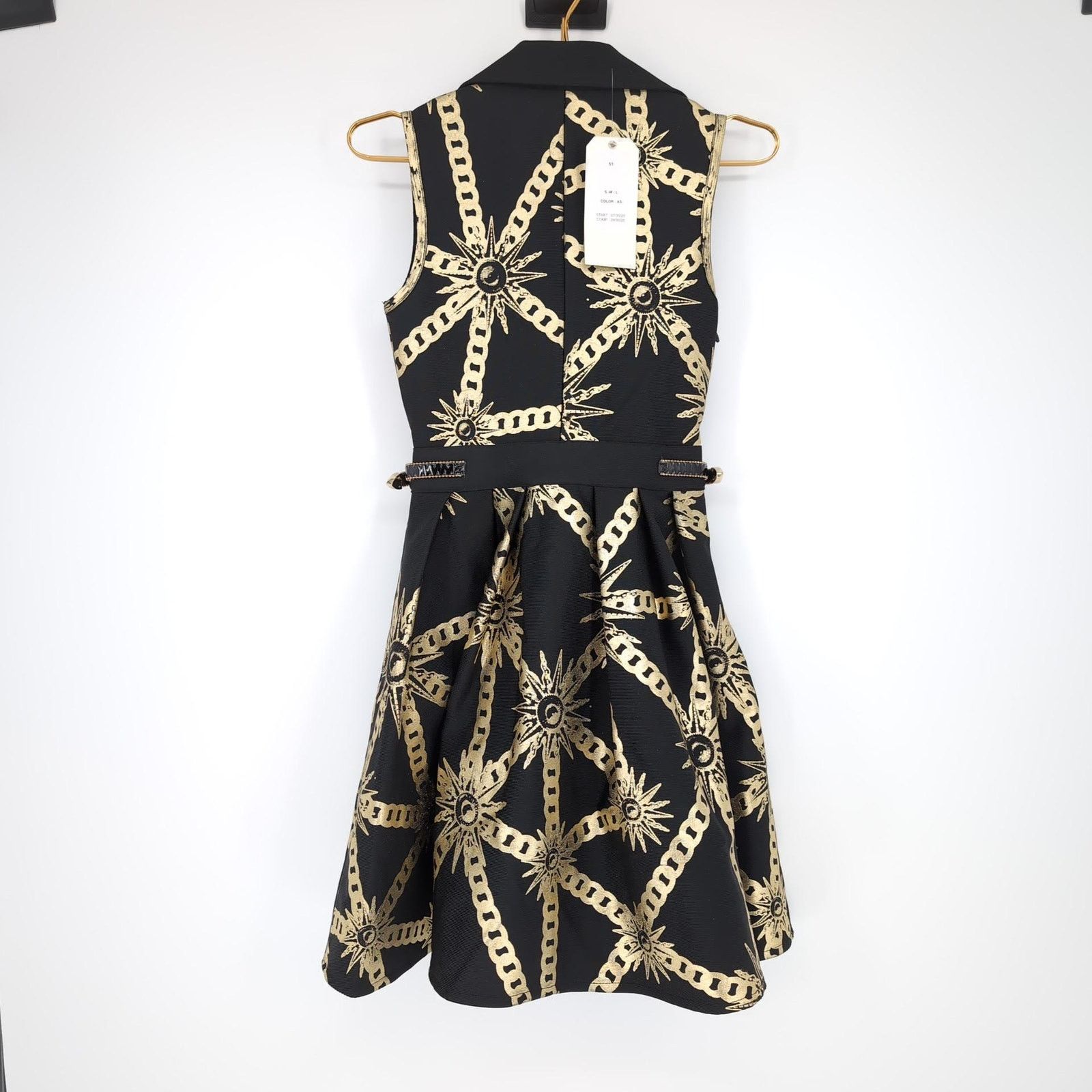 Other Barok Paris NJ Couture NWT Black Gold Sleeveless Dress Sz S Size S / US 4 / IT 40 - 6 Thumbnail