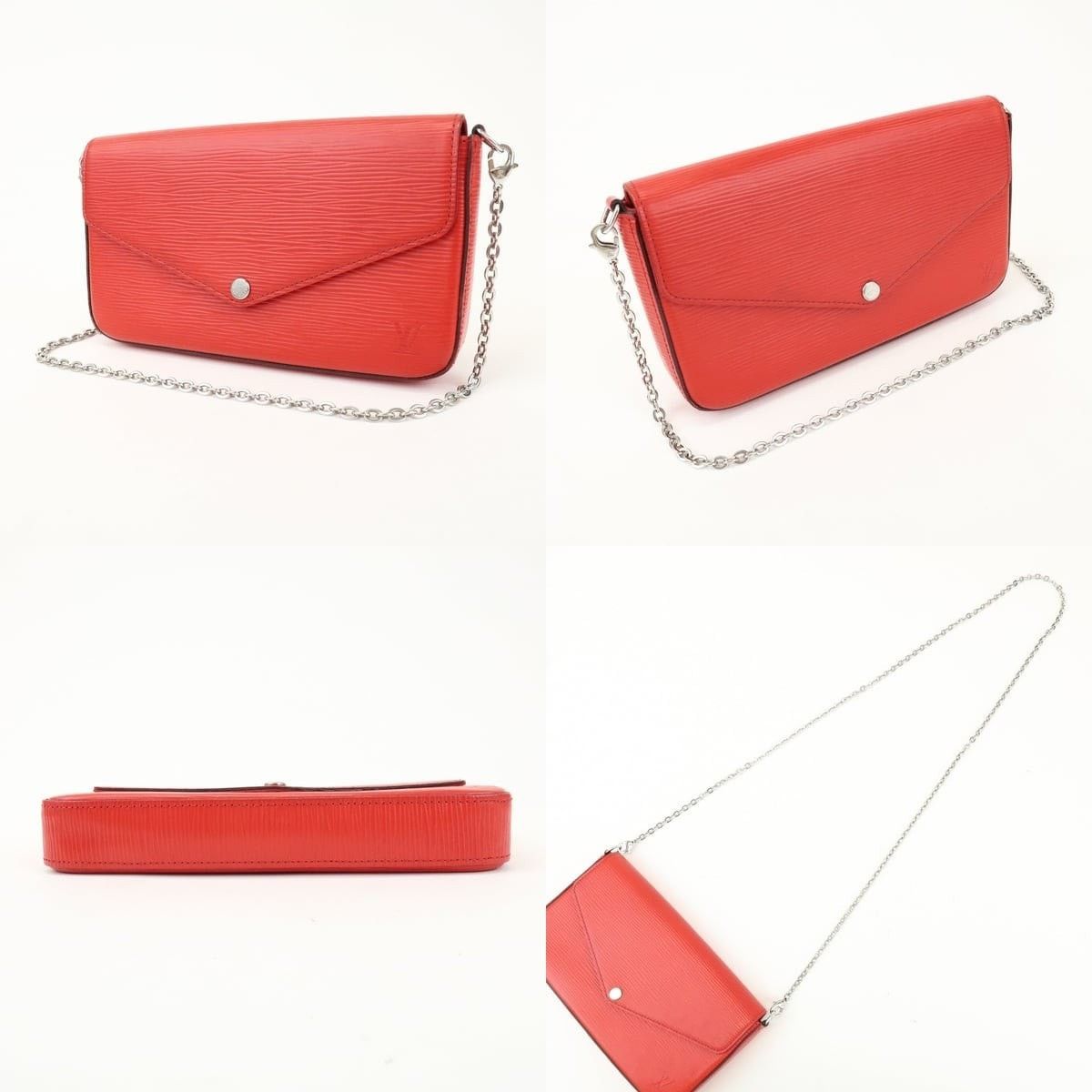 Louis Vuitton Louis Vuitton Epi Pochette Felicie Chain Wallet Red Size ONE SIZE - 3 Thumbnail