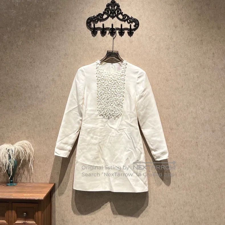 Valentino Valentino Beige beaded floral long-sleeved dress Size XS / US 0-2 / IT 36-38 - 1 Thumbnail