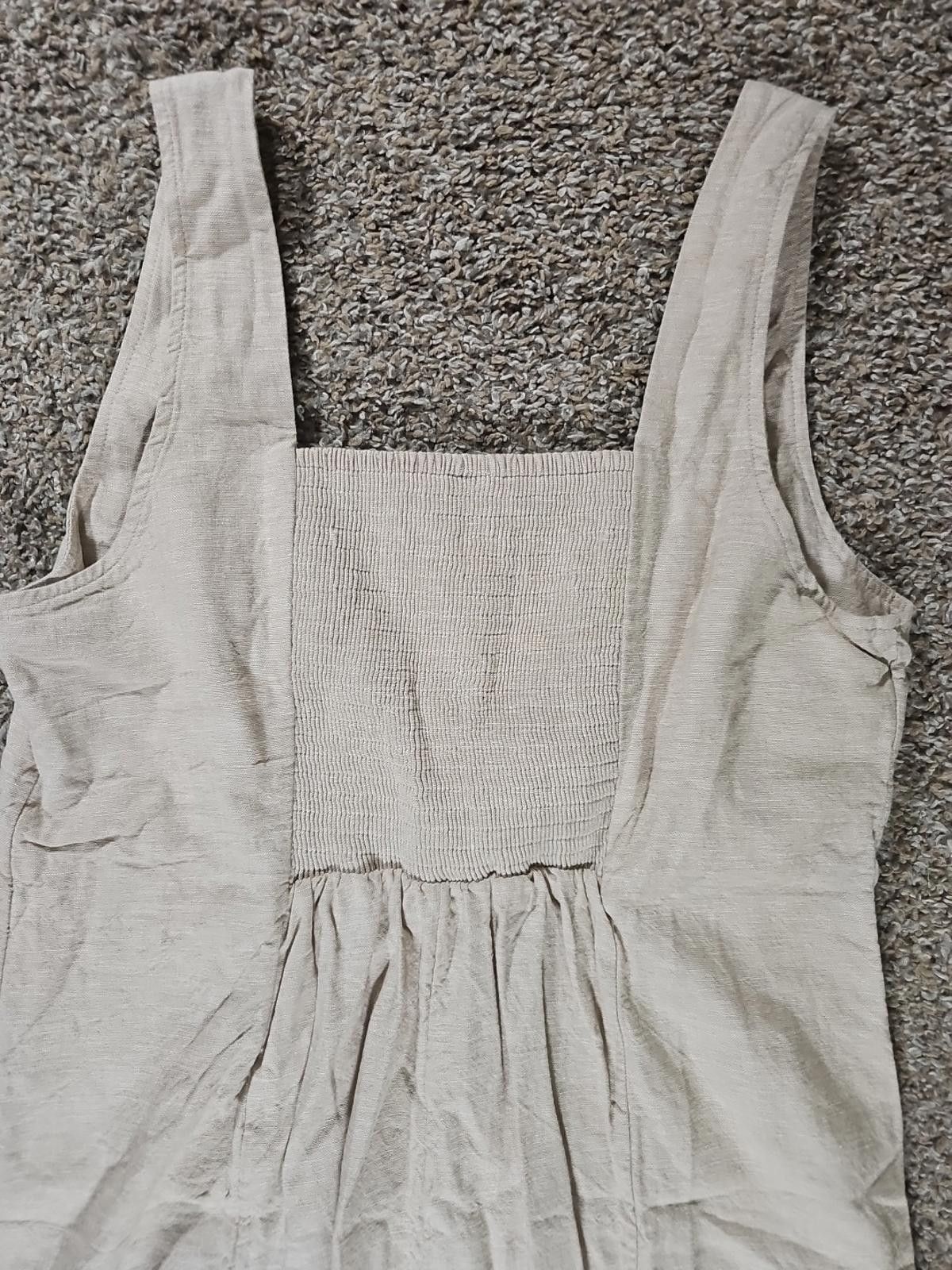 Old Navy Old Navy Smocked Linen Dress Neutral Capsule Minimalist L Size L / US 10 / IT 46 - 7 Thumbnail