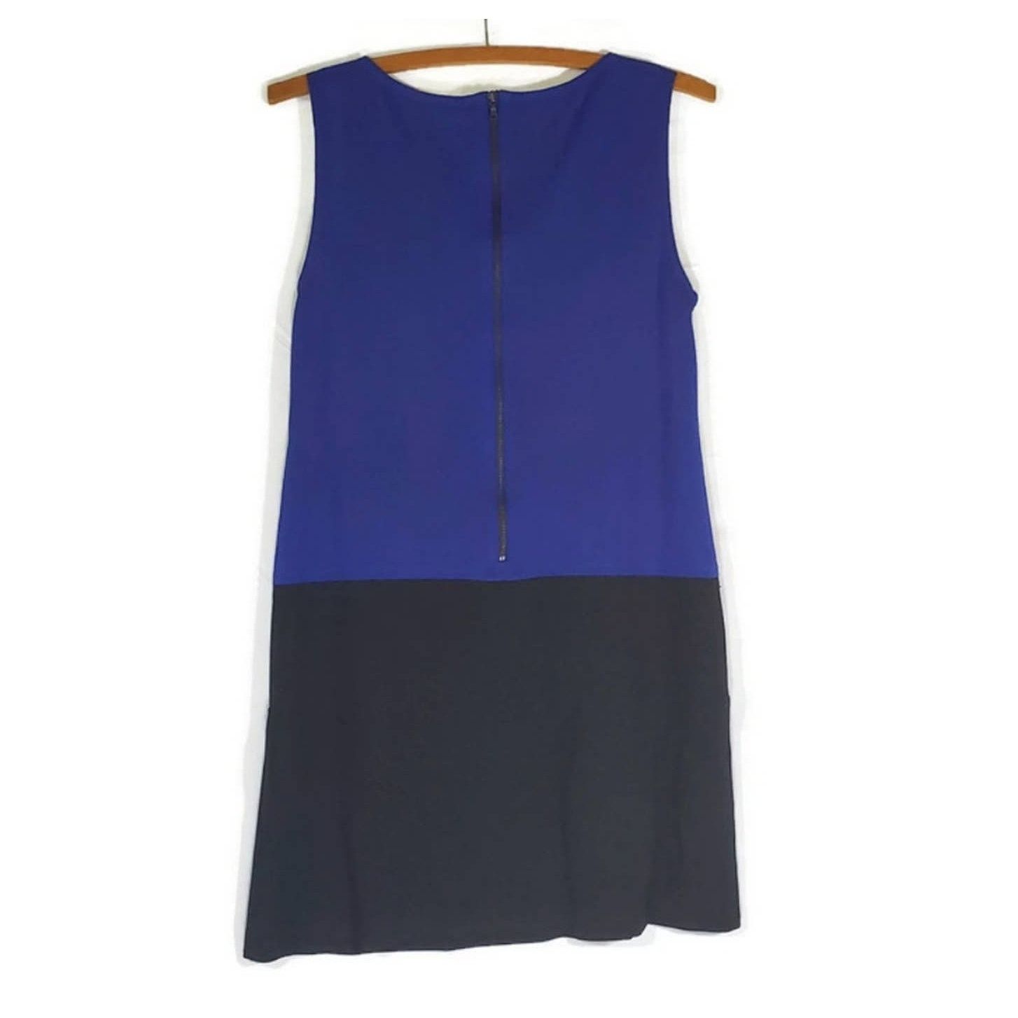 Loft Ann Taylor LOFT | Blue and Black Shift Dress | Size 4 Size S / US 4 / IT 40 - 5 Thumbnail