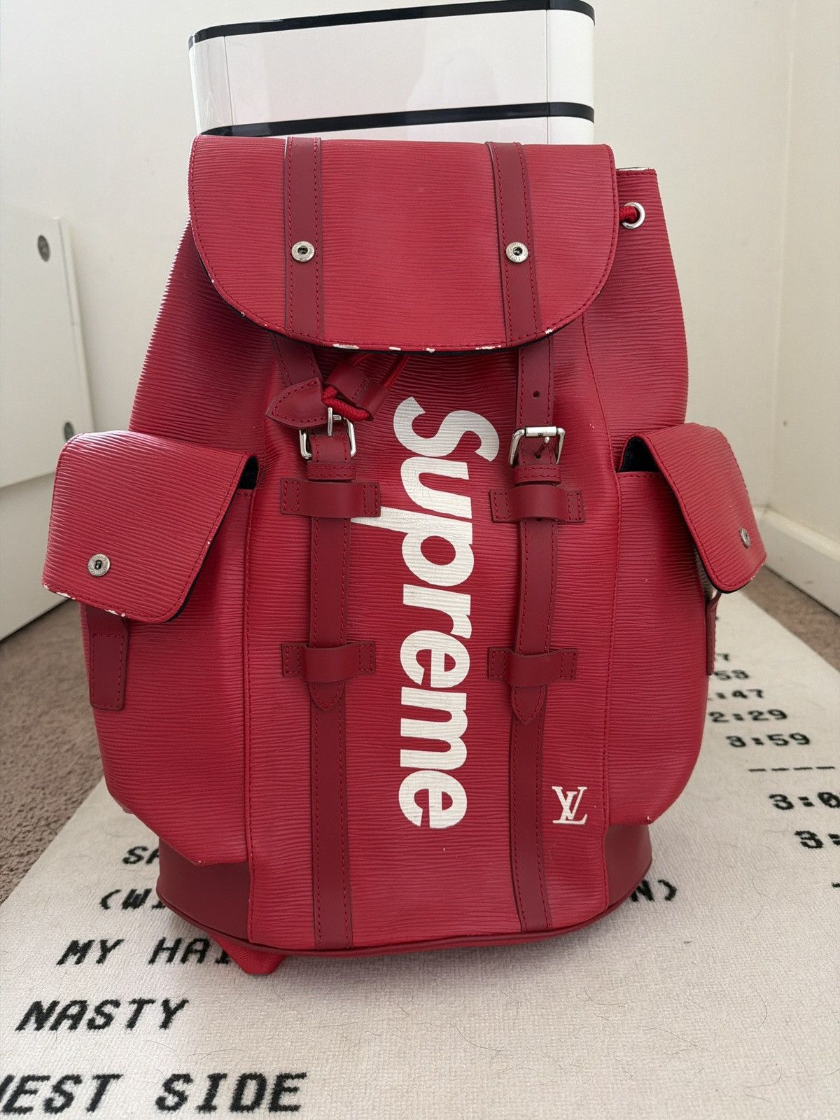 louis vuitton christopher backpack pm red X SUPREME Epi The houses classic backpack Louis Vuitton Backpack Christopher Epi