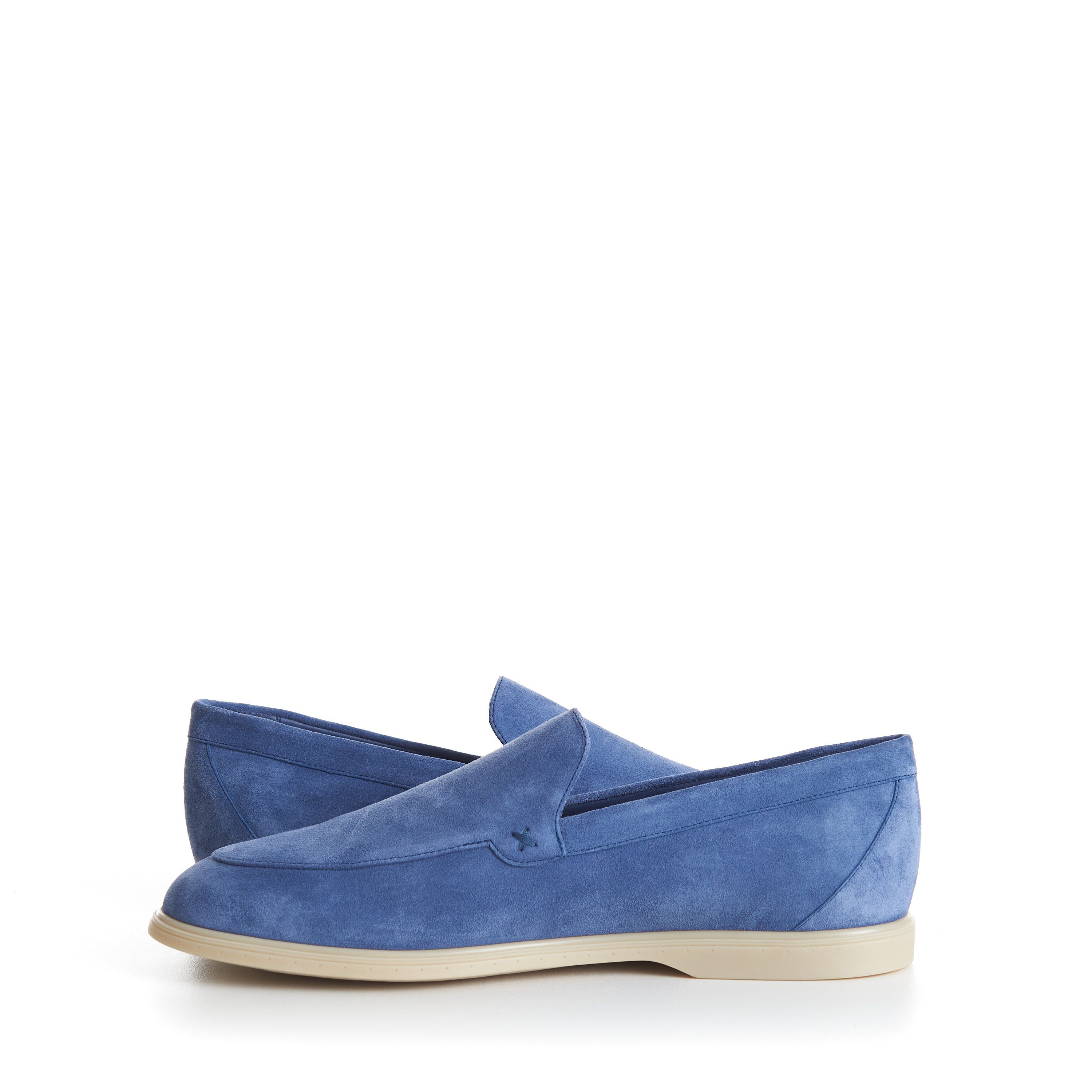 Stefano Ricci Blue Suede Slip-On Loafers - Eagle Head Application Size US 10 / EU 43 - 9 Thumbnail