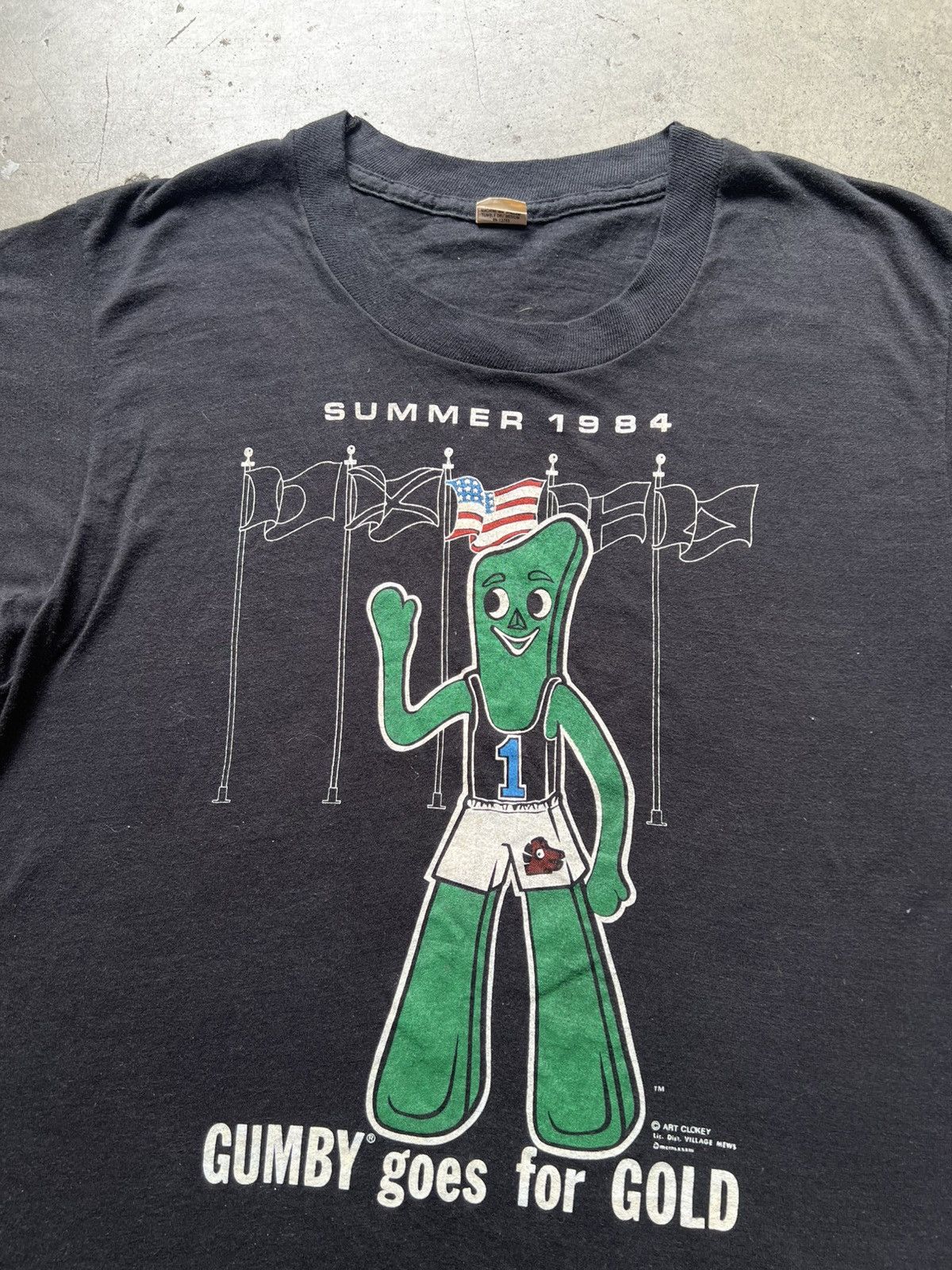 Vintage 1984 Gumby Goes For Gold Summer Olympics Vintage Tee Shirt Size US M / EU 48-50 / 2 - 3 Thumbnail
