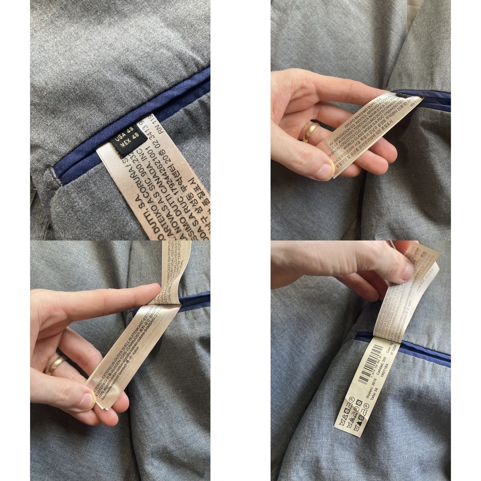 Massimo Dutti Massimo Dutti Blazer Mens Size 48 Gray Unstructured Cotton Lightweight Jacket Size 48R - 9 Thumbnail