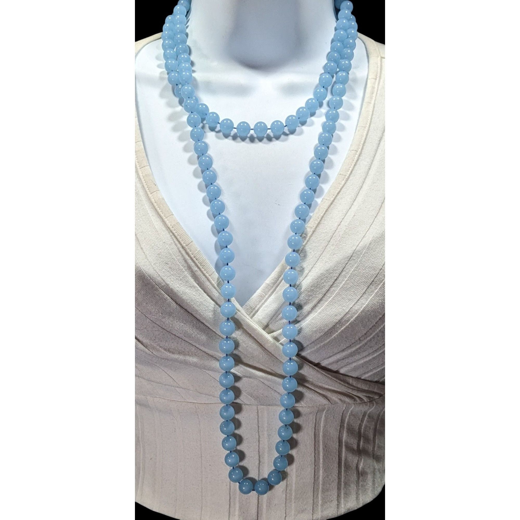 Other Casual Light Blue Extra Long Plastic Beaded Necklace Size ONE SIZE - 4 Thumbnail