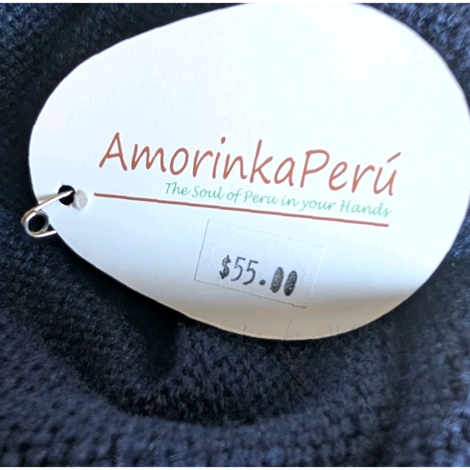 Vintage Amorinka Peru Women's Knit Poncho Hoodie Cape Blue One Size Toggle Closure Size ONE SIZE - 6 Thumbnail