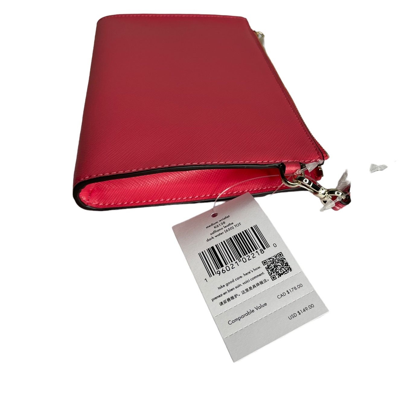 Kate Spade Kate Spade Staci Dark Water Medium Saffiano Leather Wristlet Size ONE SIZE - 6 Thumbnail