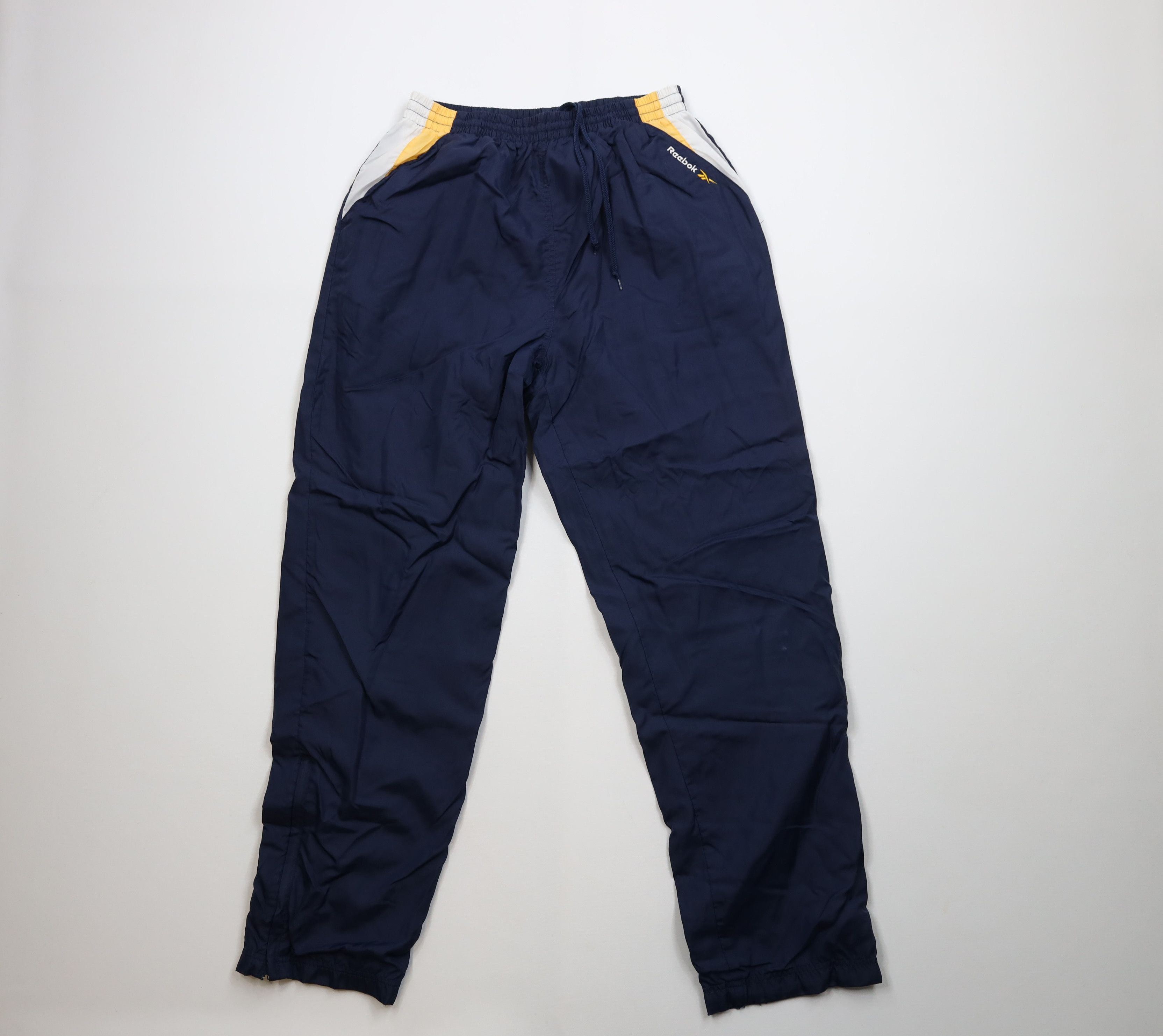 Reebok Vintage 90s Reebok Spell Out Lined Windbreaker Pants Blue Size US 36 / EU 52 - 1 Thumbnail