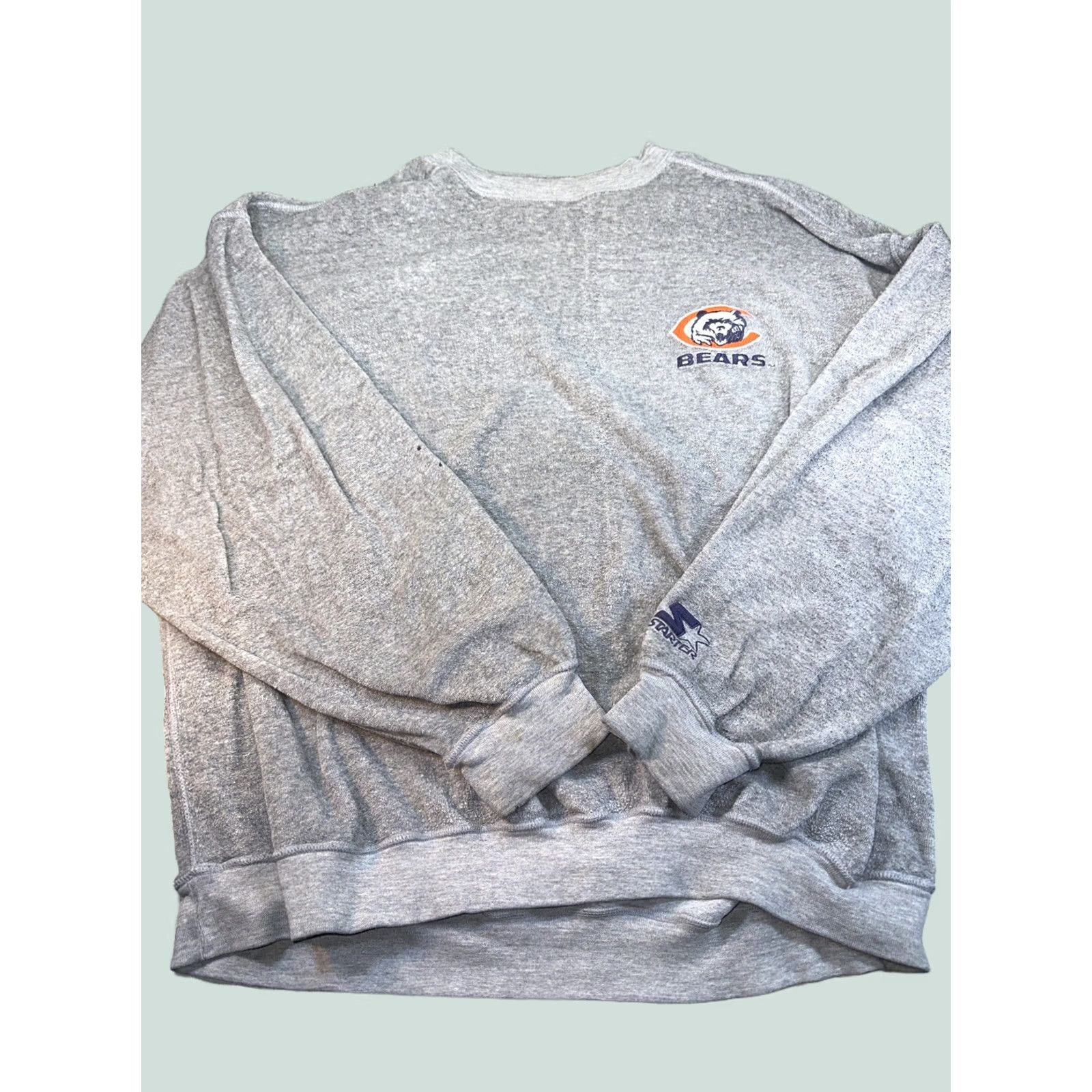 Starter VINTAGE Starter Men’s Sweatshirt XL Gray Terrycloth Crewneck Pullover Shirt Mens Size US XL / EU 56 / 4 - 1 Thumbnail