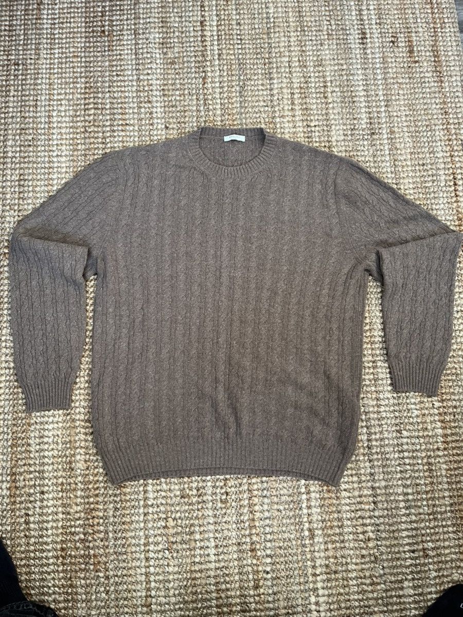 Boglioli Boglioli brown cable knit cashmere/wool sweater Size US XXL / EU 58 / 5 - 1 Thumbnail
