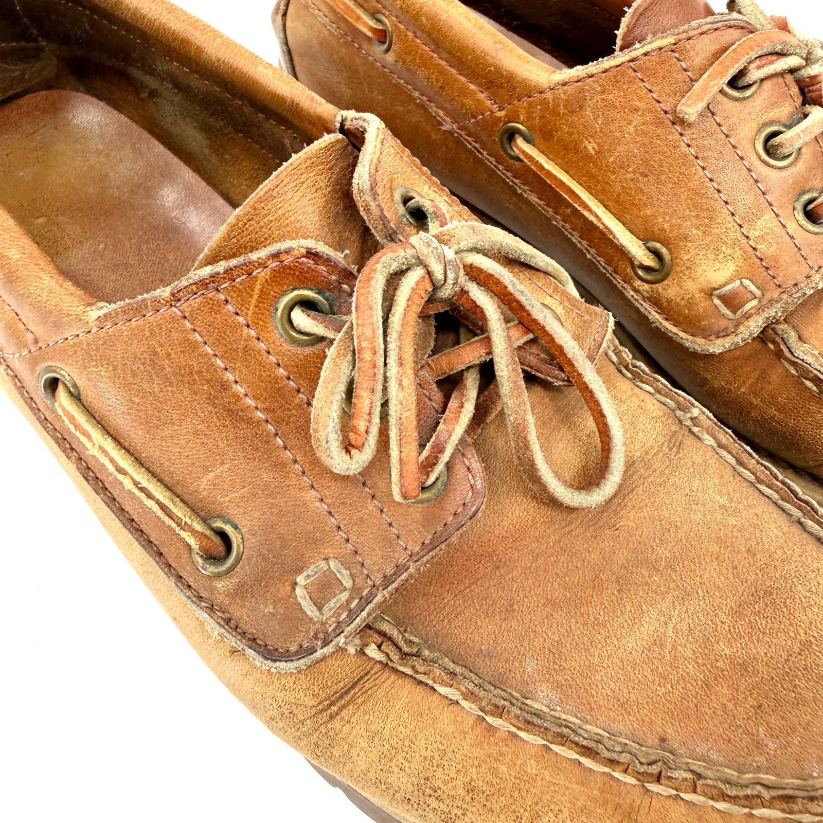 Vintage 90s Backroads Tan 100% Genuine Leather Lug Sole Loafers Size US 9 / EU 42 - 3 Thumbnail