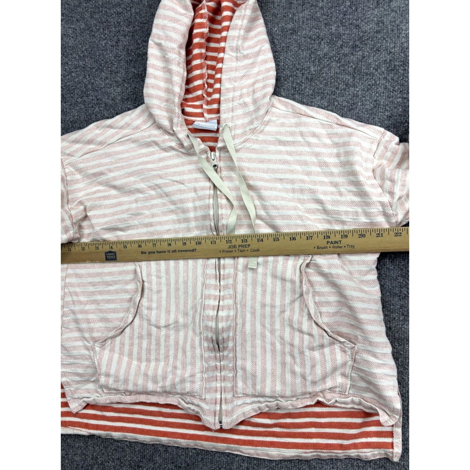 Vintage Columbia Hoodie Womens XL Orange Striped Full Zip Knit Lightweight Sweatshirt Size XL / US 12-14 / IT 48-50 - 5 Thumbnail