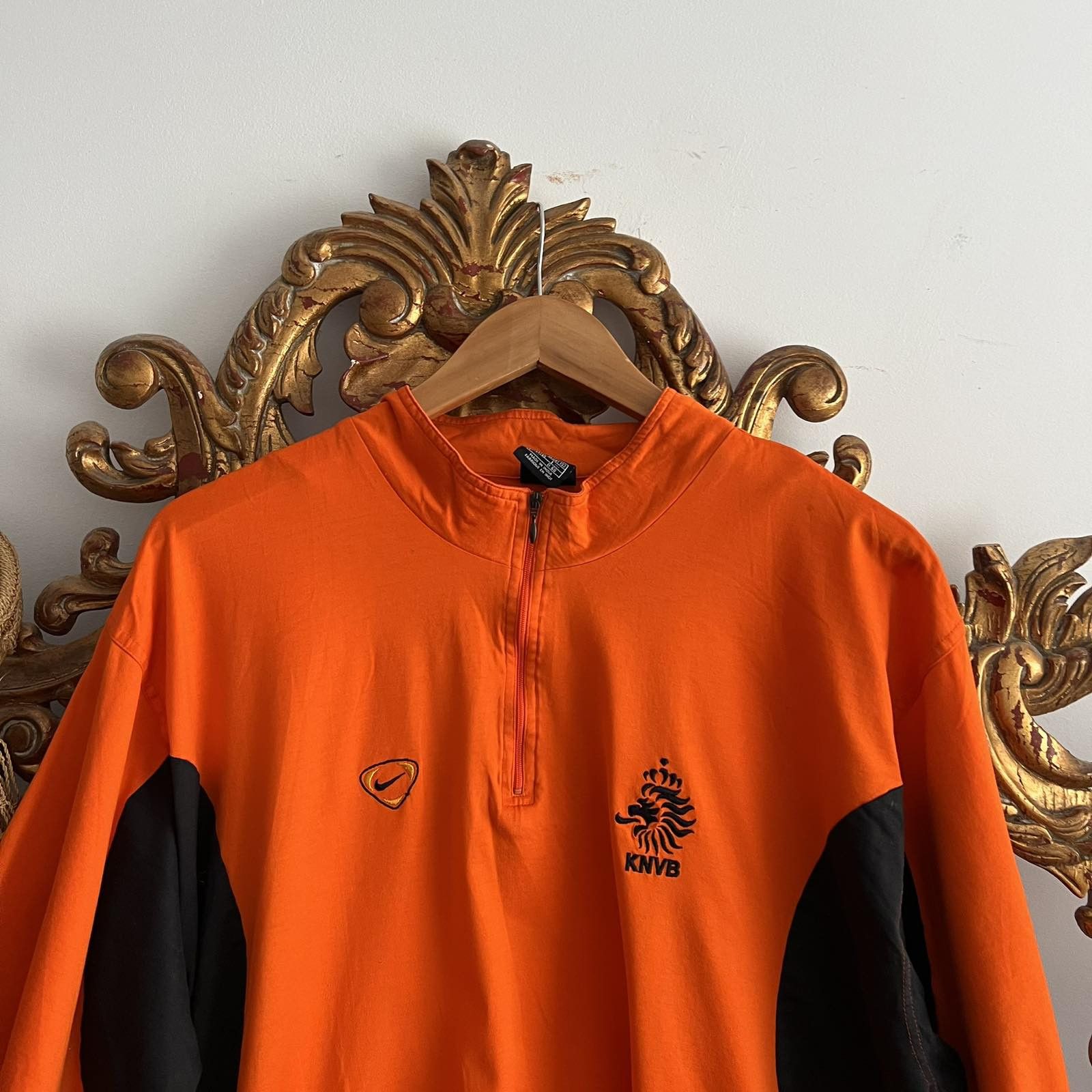 Nike Vintage Nike x KNVB Netherlands 90s 1/4 Zip Orange Size US XL / EU 56 / 4 - 3 Thumbnail