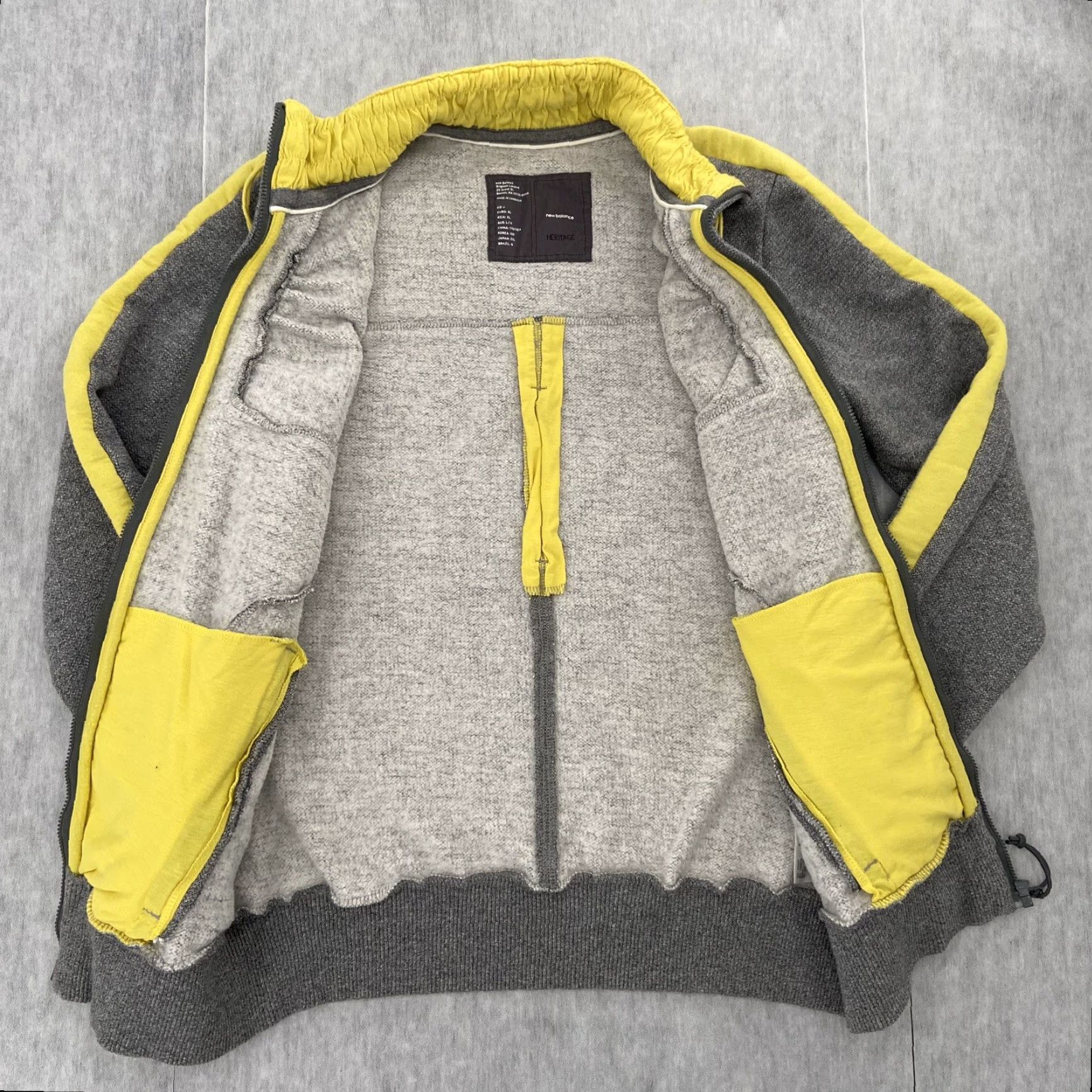 New Balance NEW BALANCE Jacket Womens Large Gray Yellow Athletic Full Zip Heritage Track Athleisure Size L / US 10 / IT 46 - 2 Thumbnail