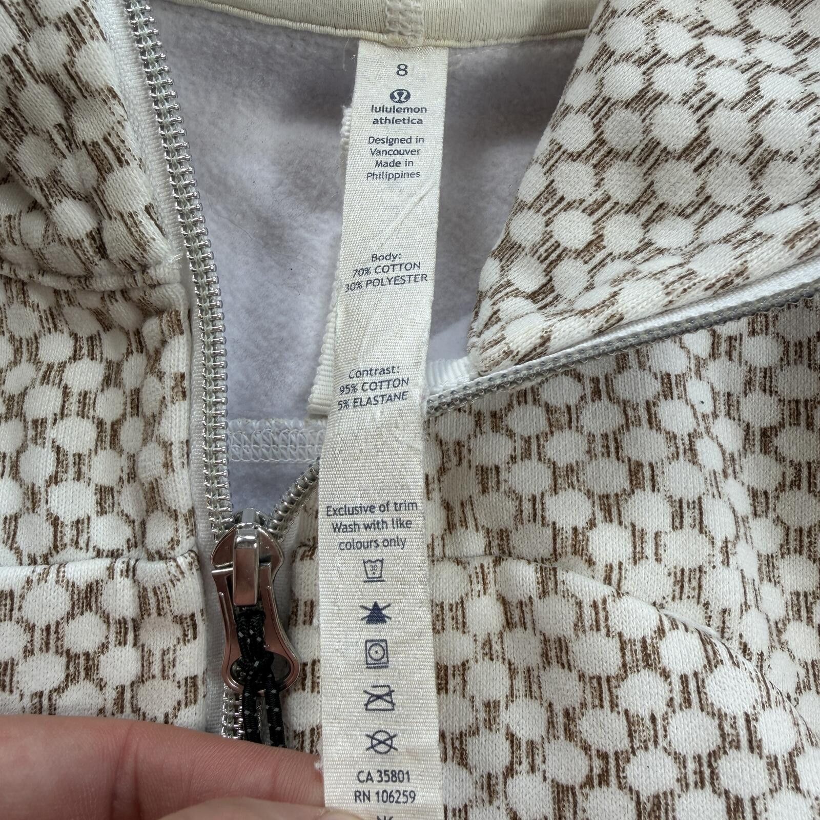 Lululemon Lululemon Full Zip Hoodie Womens 8 Cream Athletic Jacket Size M / US 6-8 / IT 42-44 - 5 Thumbnail