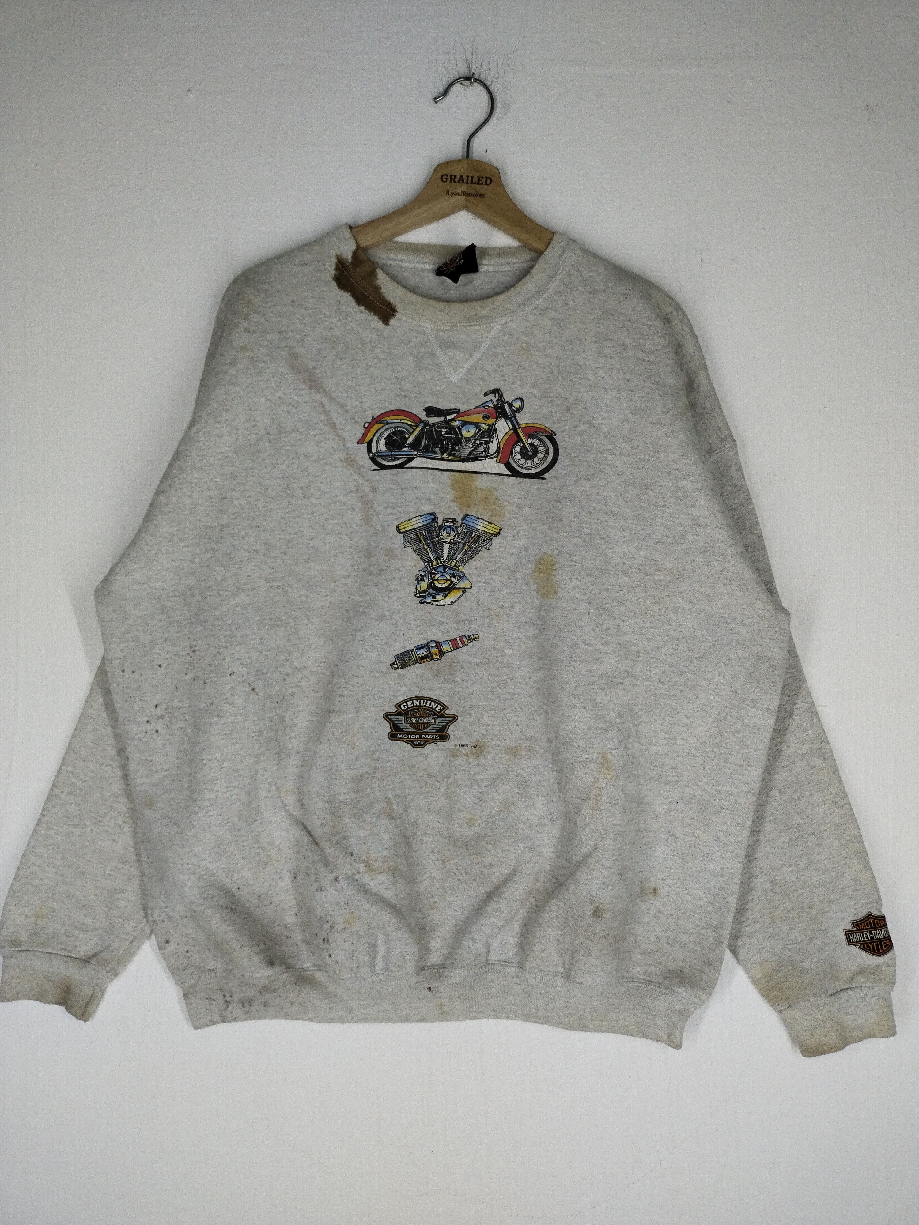 Harley Davidson × Vintage Vintage 1996 Harley Davidson HD Sweatshirt Size US XL / EU 56 / 4 - 1 Thumbnail