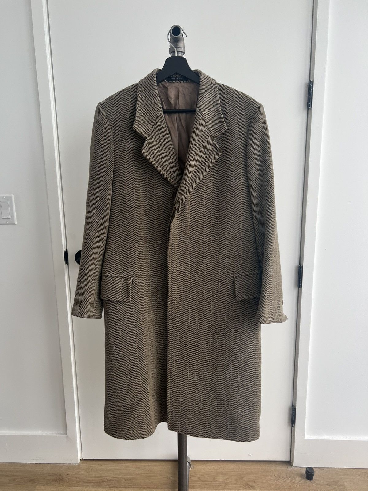 ジャケット・アウター 90s \"EMPORIO ARMANI\" military wool coat Vintage Giorgio Armani Collezioni Men Coat, Sz 44, Teal 100