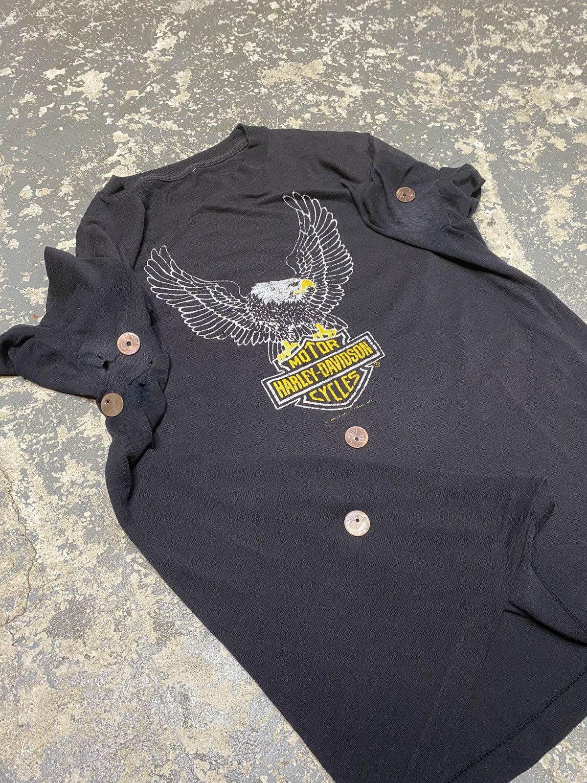 Harley Davidson × Vintage Vintage Harley Davidson Eagle 70s/80s Thin USA Tshirt Size US M / EU 48-50 / 2 - 8 Thumbnail