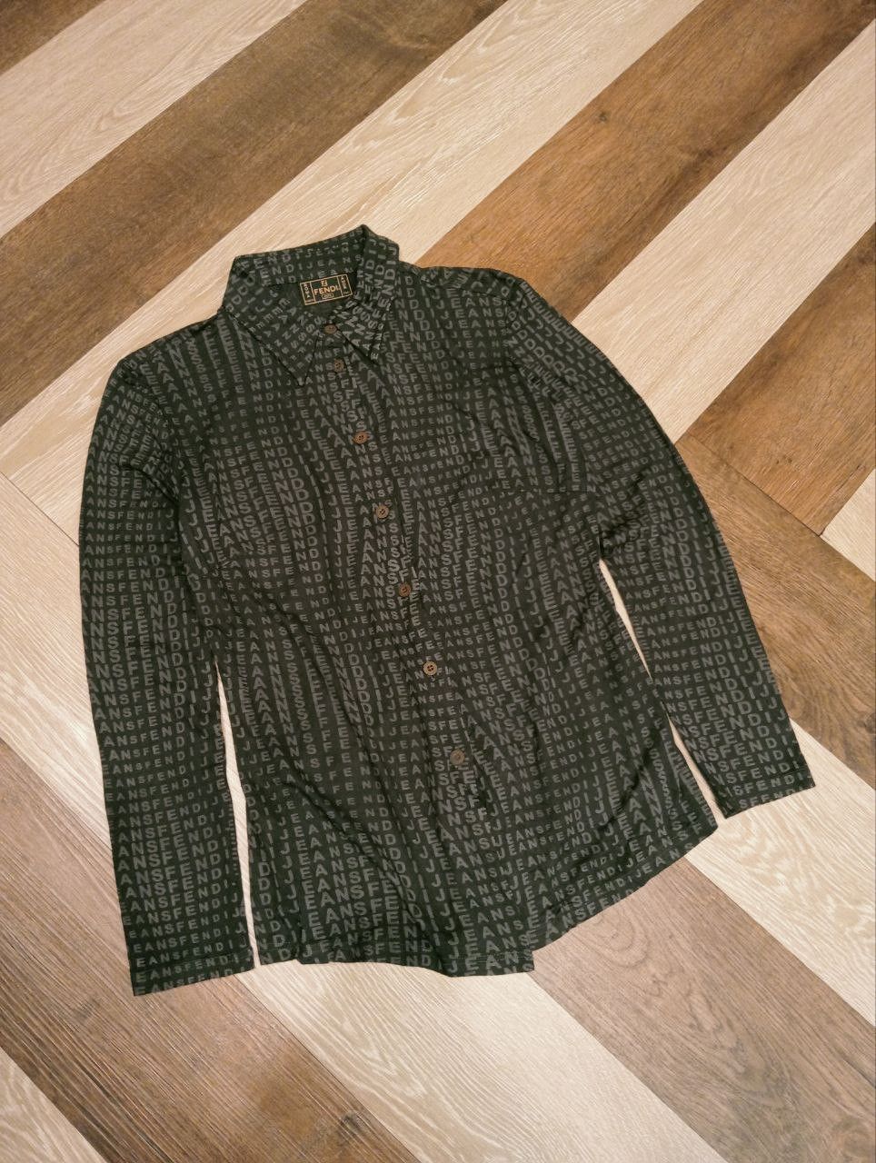 Fendi VINTAGE FENDI MONOGRAM SHIRT - SIZE 40 Size S / US 4 / IT 40 - 2 Thumbnail