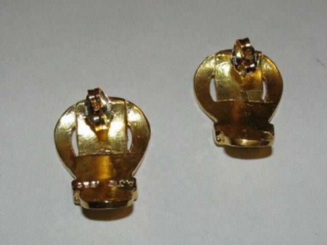 Designer 14kt Gold Vermeil Sterling Silver Buckle Earrings Unisex Size ONE SIZE - 3 Thumbnail
