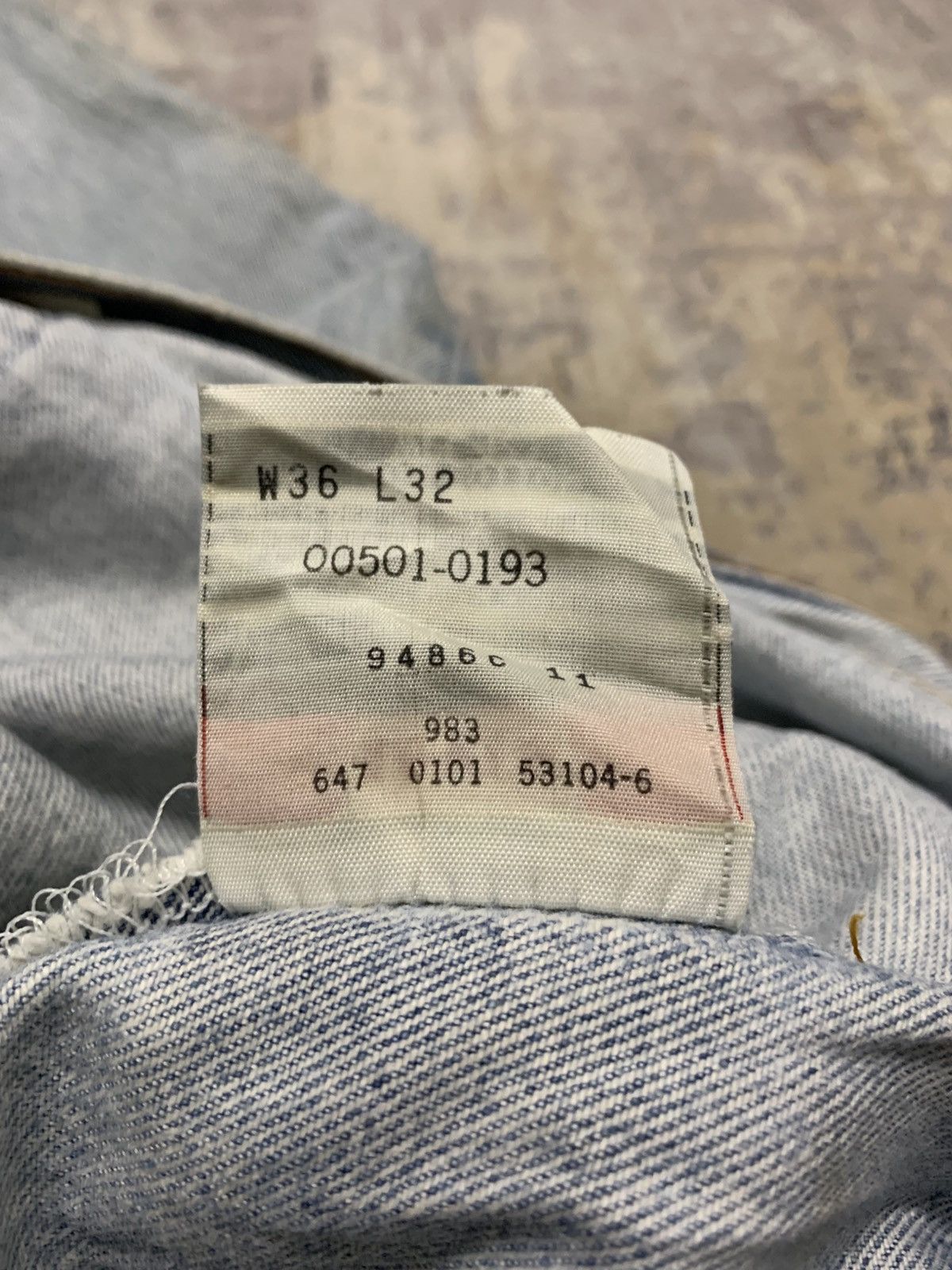 Levi's VTG Levi's 501 Light Wash Repaired Distressed Jeans Size US 35 - 14 Thumbnail