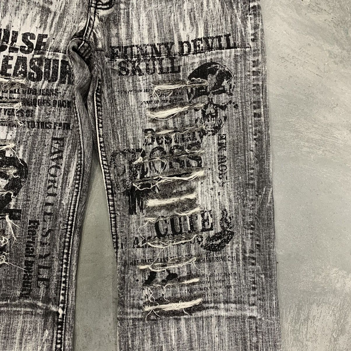 Japanese Brand 🔥Rare🔥 Funny Devil Punk Rock Skull Impulse Pleasure Denim Size US 31 - 7 Thumbnail