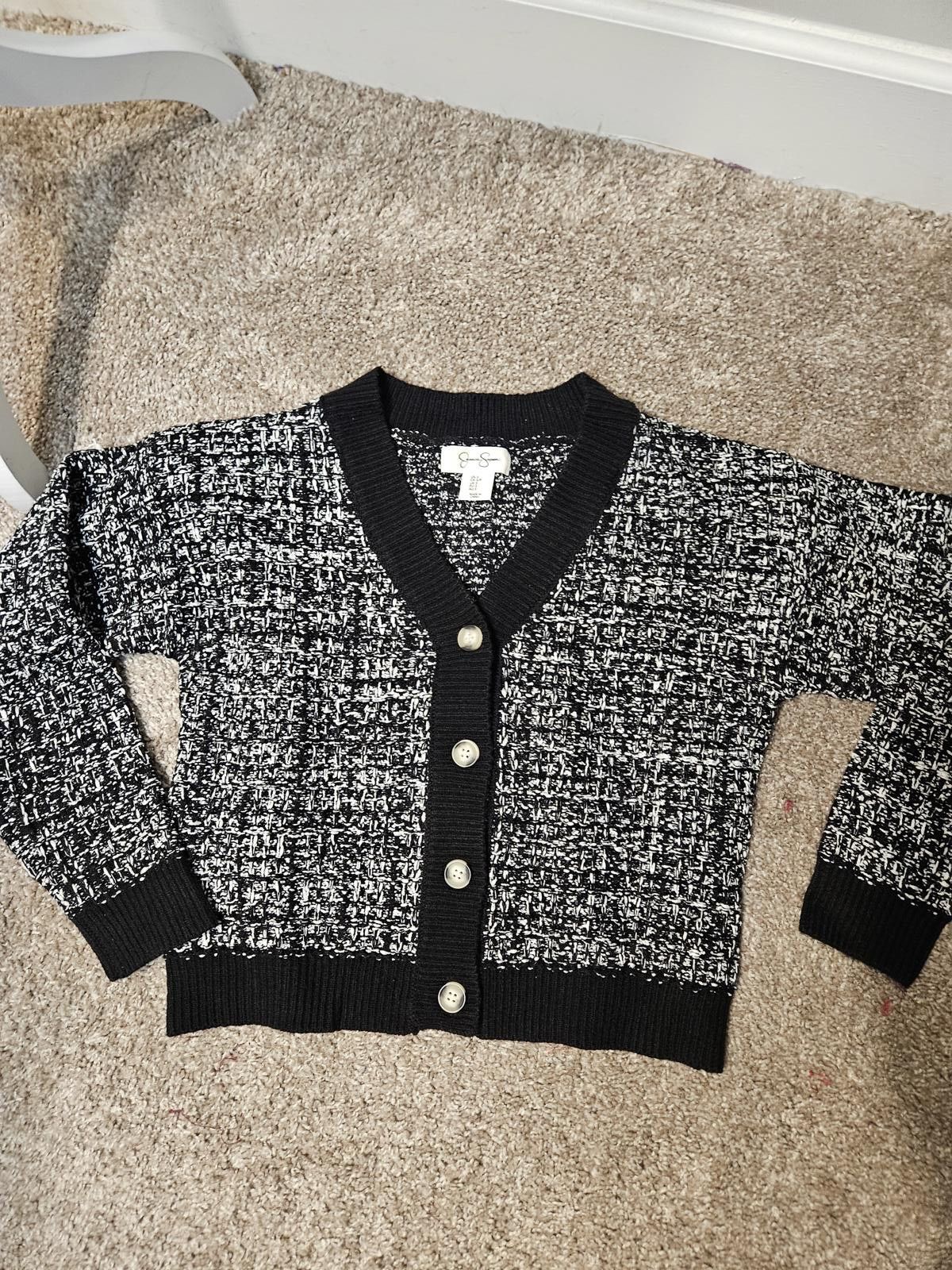 Designer Jessica Simpson Black and White Knit Sweater Size S / US 4 / IT 40 - 5 Thumbnail