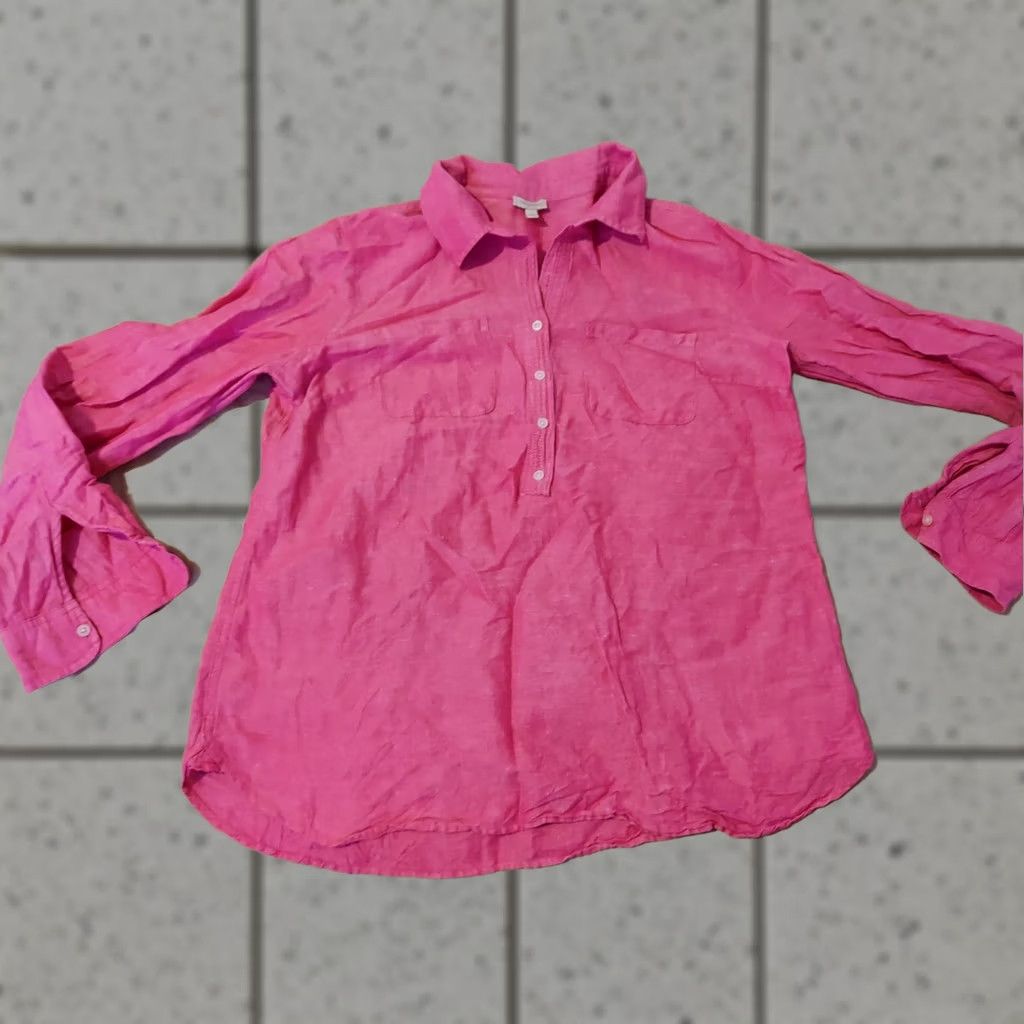 Talbots Talbots Shirt Linen Purple Long Sleeve Blouse M Medium Womens Size M / US 6-8 / IT 42-44 - 1 Thumbnail